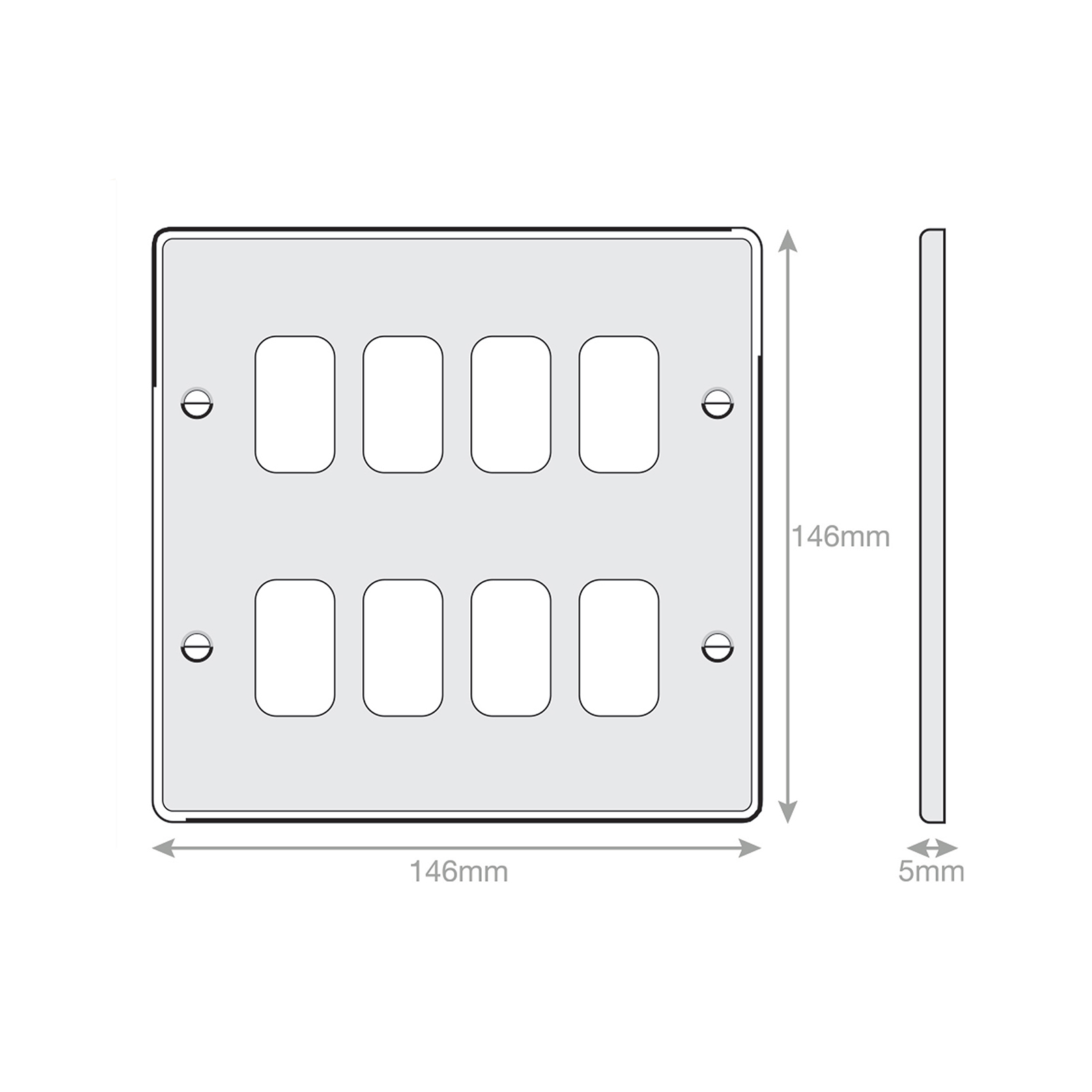 5M - GRID360 Modular Plate - 8 Aperture - Range GRID360