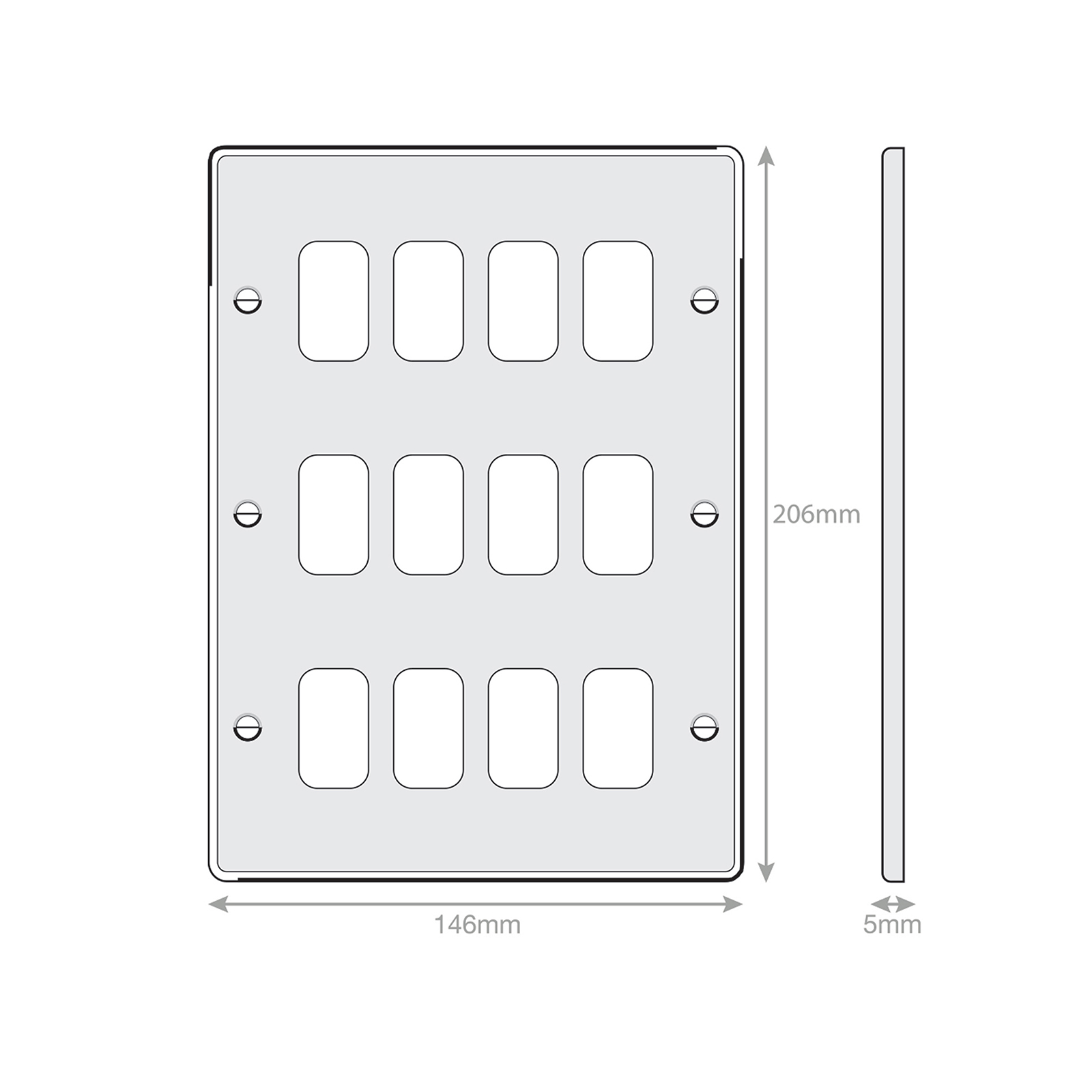 5M - GRID360 Modular Plate - 12 Aperture - Range GRID360