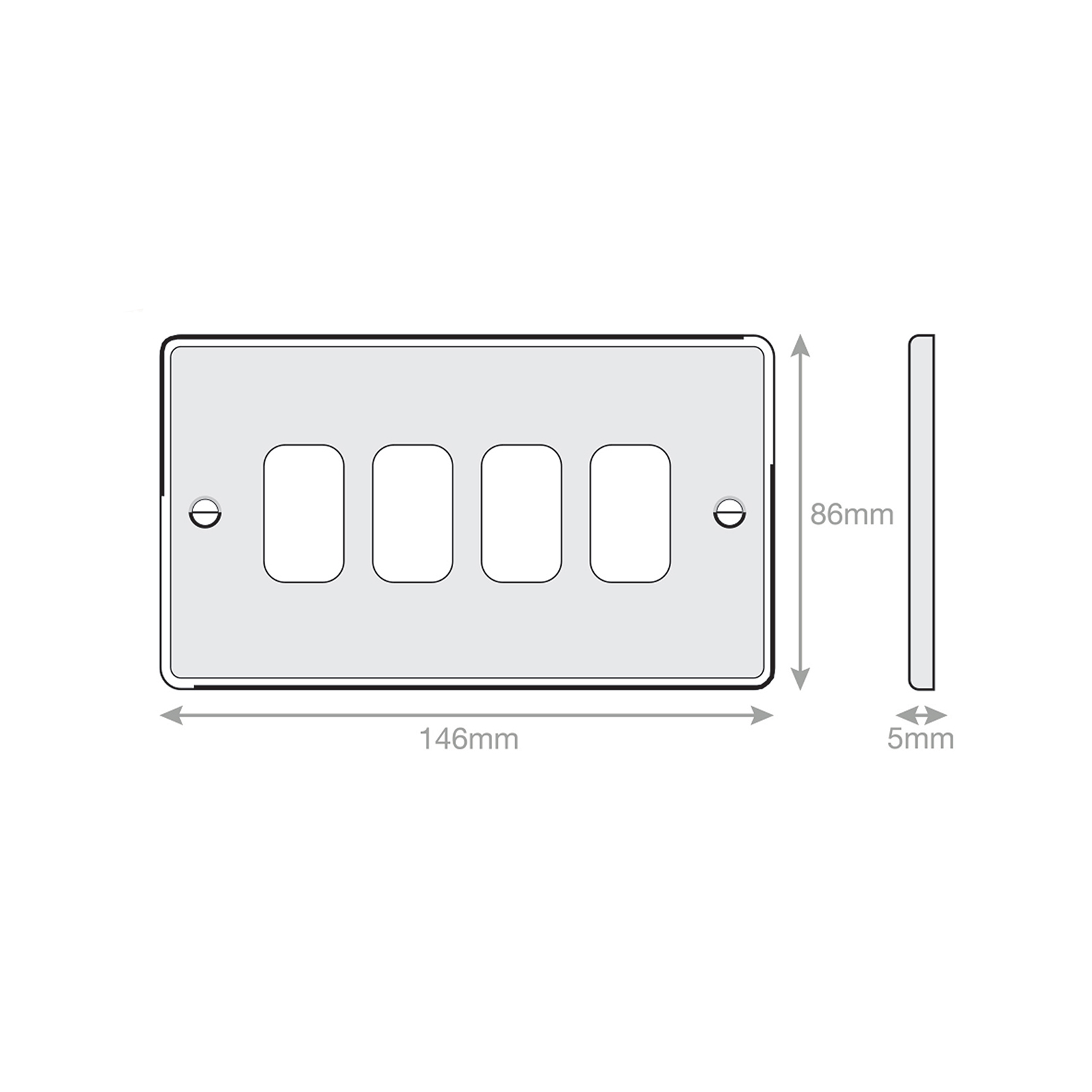 5M - GRID360 Modular Plate - 4 Aperture - Range GRID360