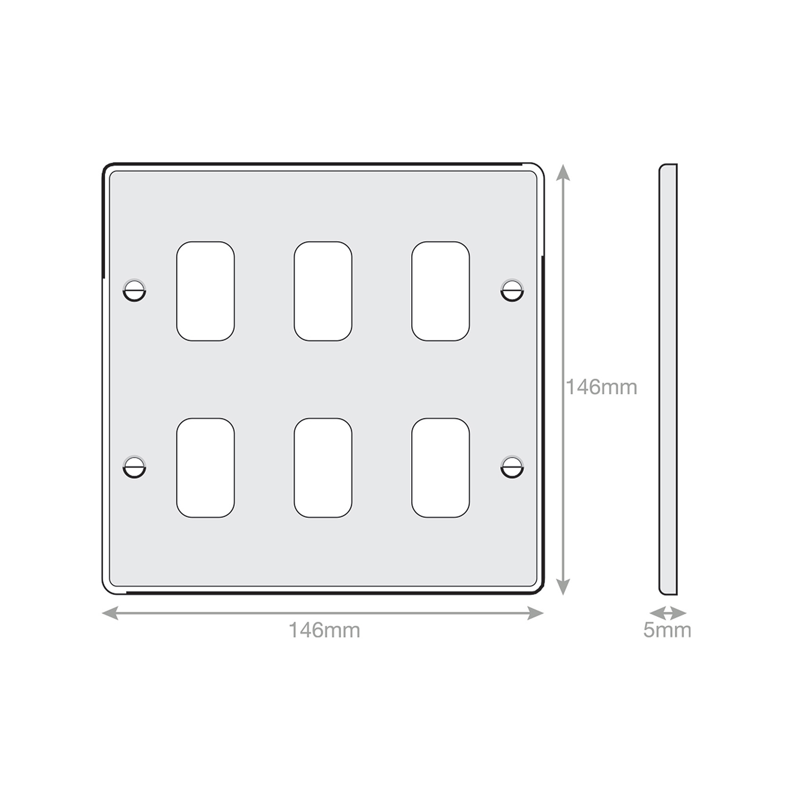 5M - GRID360 Modular Plate - 6 Aperture - Range GRID360