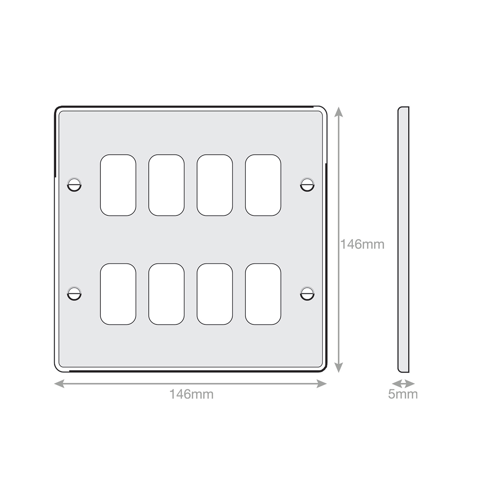 5M - GRID360 Modular Plate - 8 Aperture - Range GRID360
