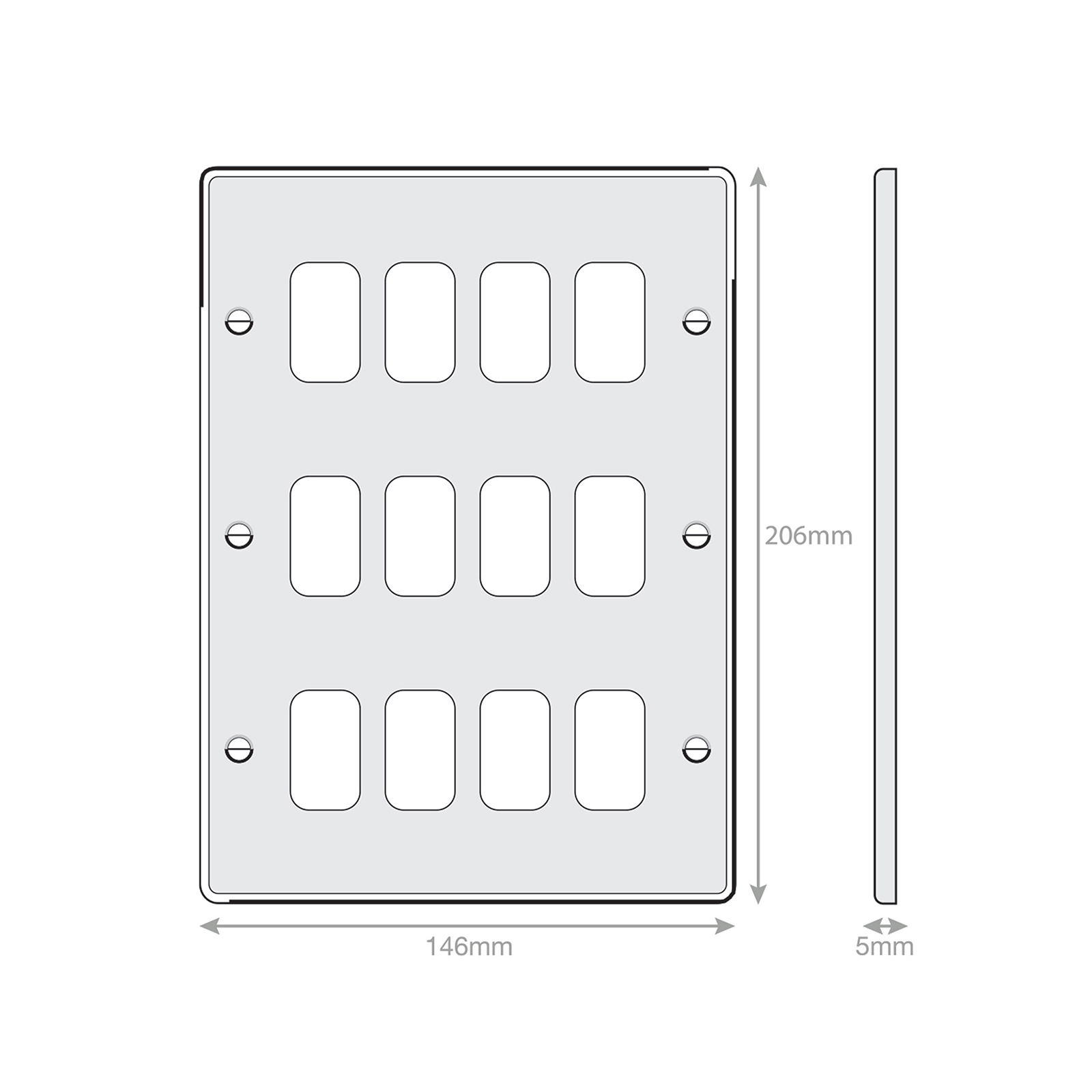 5M - GRID360 Modular Plate - 12 Aperture - Range GRID360