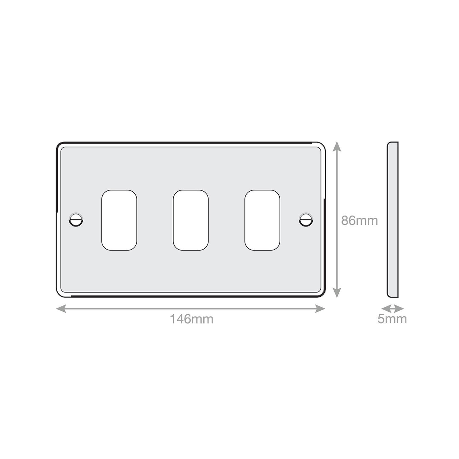 5M - GRID360 Modular Plate - 3 Aperture - Range GRID360