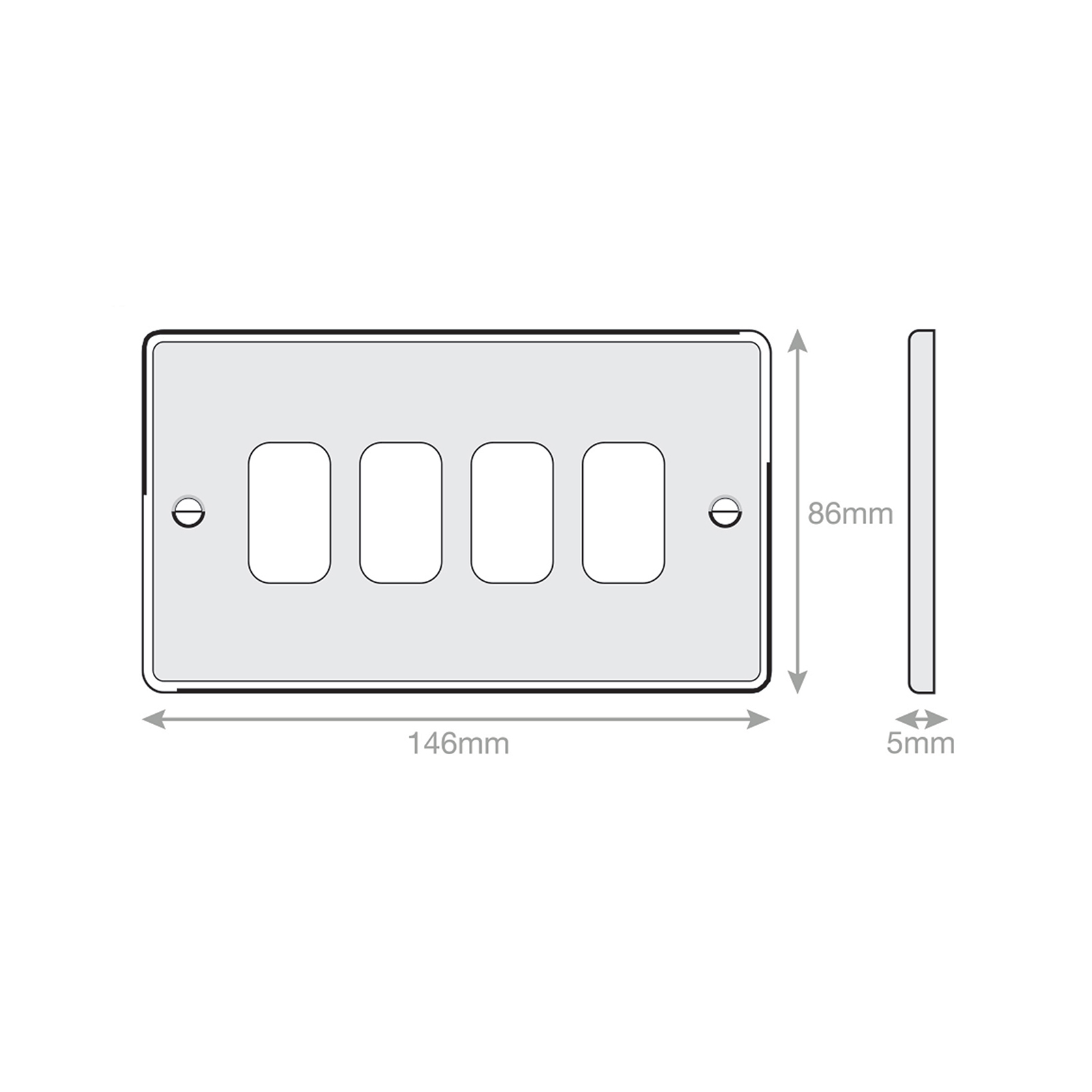 5M - GRID360 Modular Plate - 4 Aperture - Range GRID360