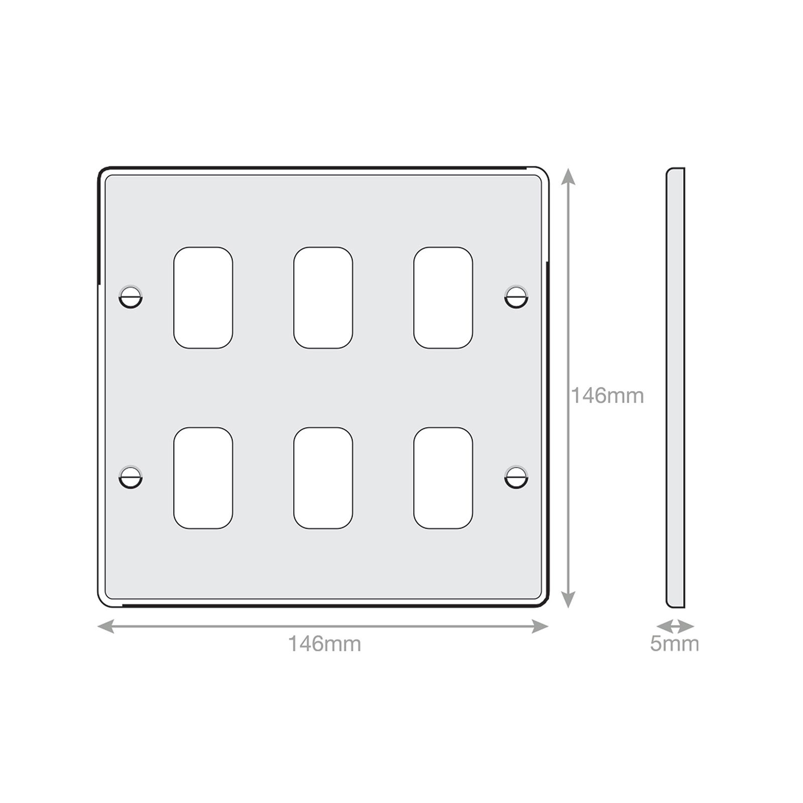 5M - GRID360 Modular Plate - 6 Aperture - Range GRID360