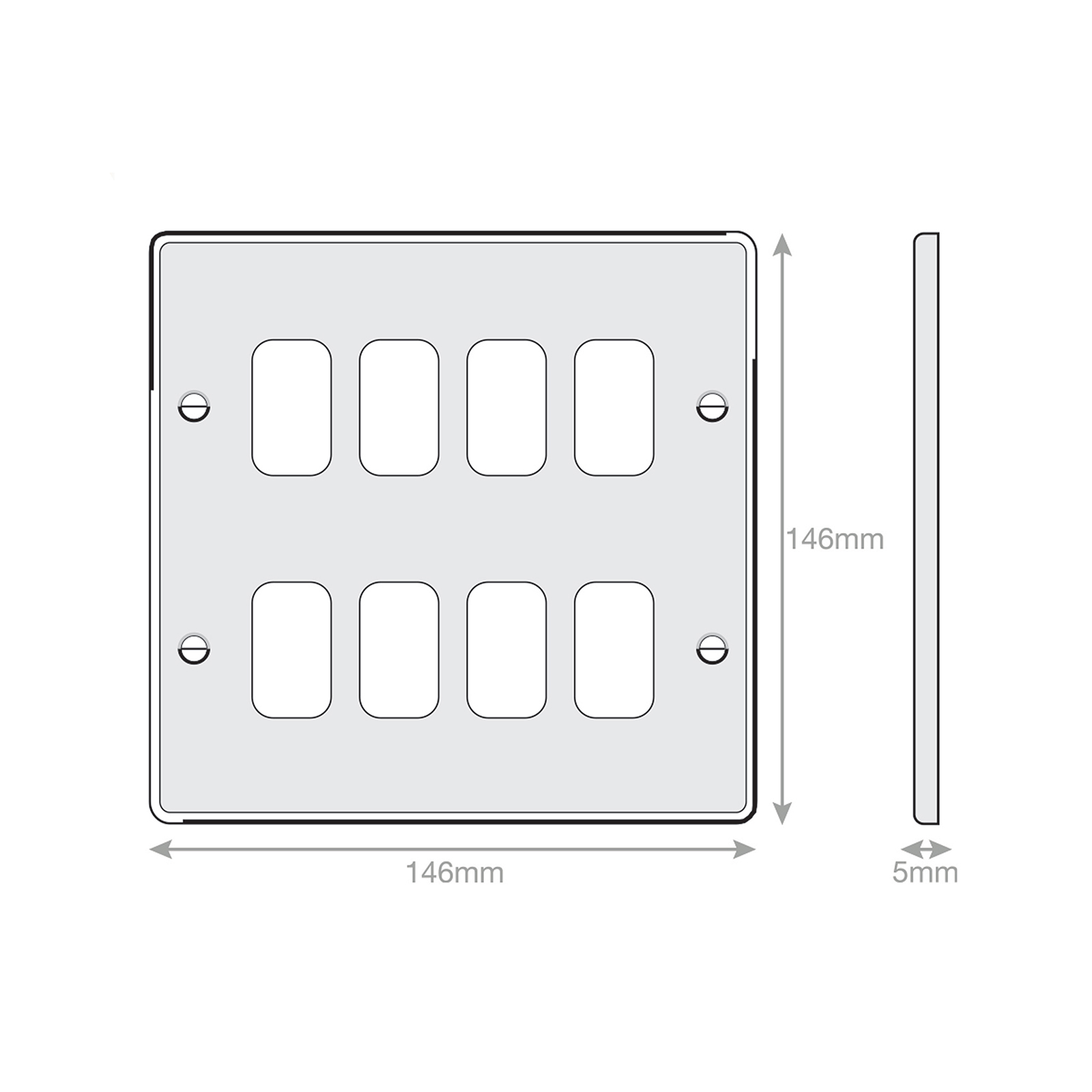 5M - GRID360 Modular Plate - 8 Aperture - Range GRID360