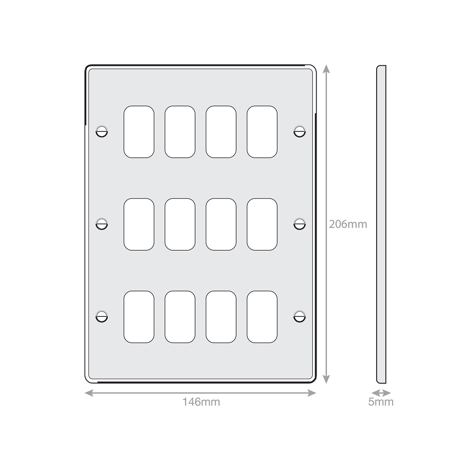 5M - GRID360 Modular Plate - 12 Aperture - Range GRID360