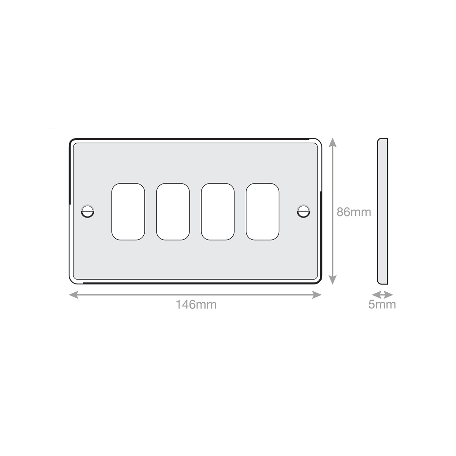 5M - GRID360 Modular Plate - 4 Aperture - Range GRID360