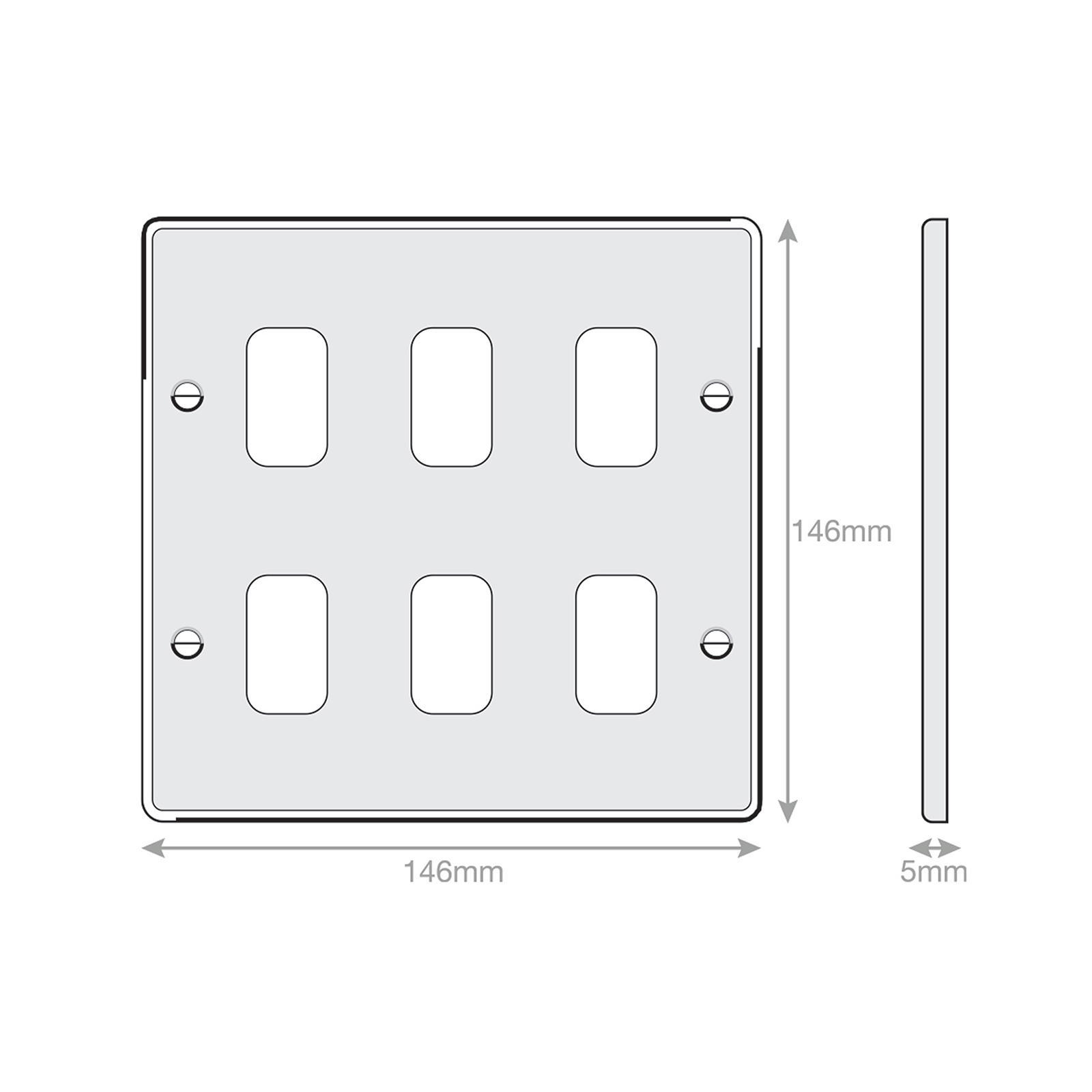 5M - GRID360 Modular Plate - 6 Aperture - Range GRID360