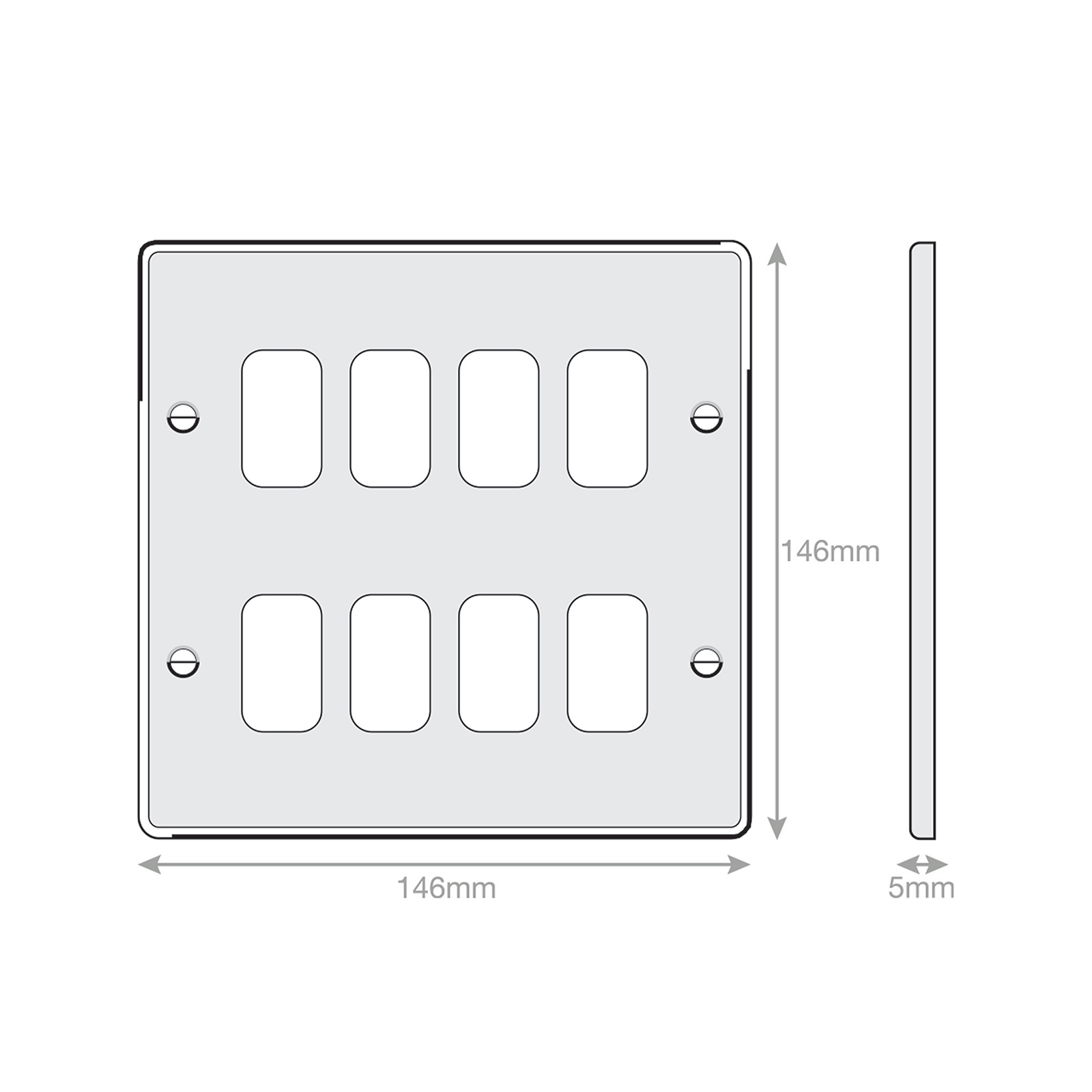 5M - GRID360 Modular Plate - 8 Aperture - Range GRID360