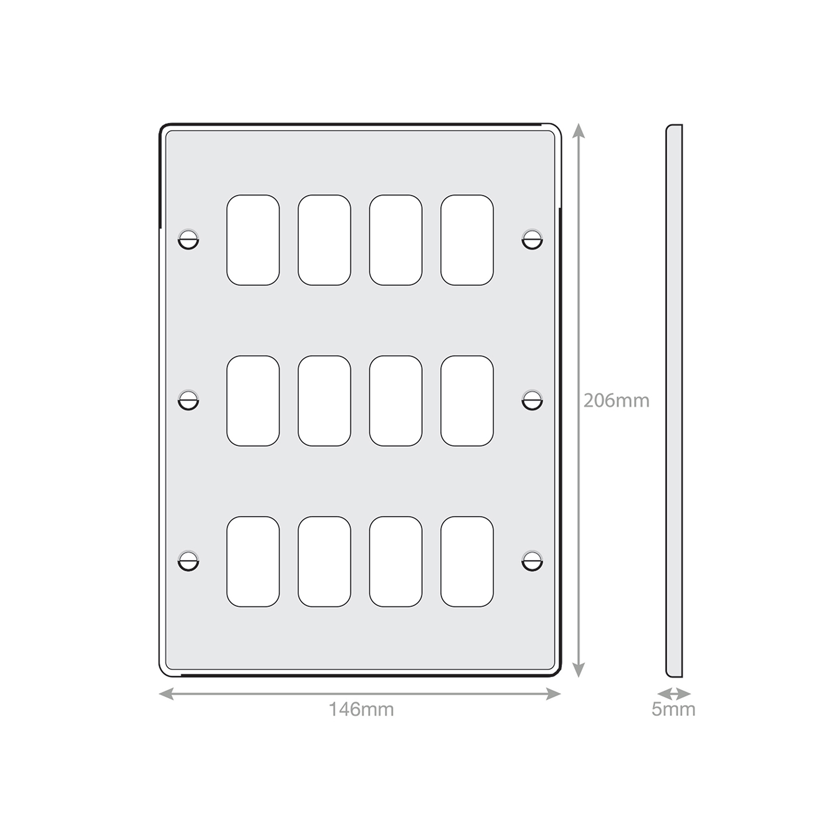 5M - GRID360 Modular Plate - 12 Aperture - Range GRID360
