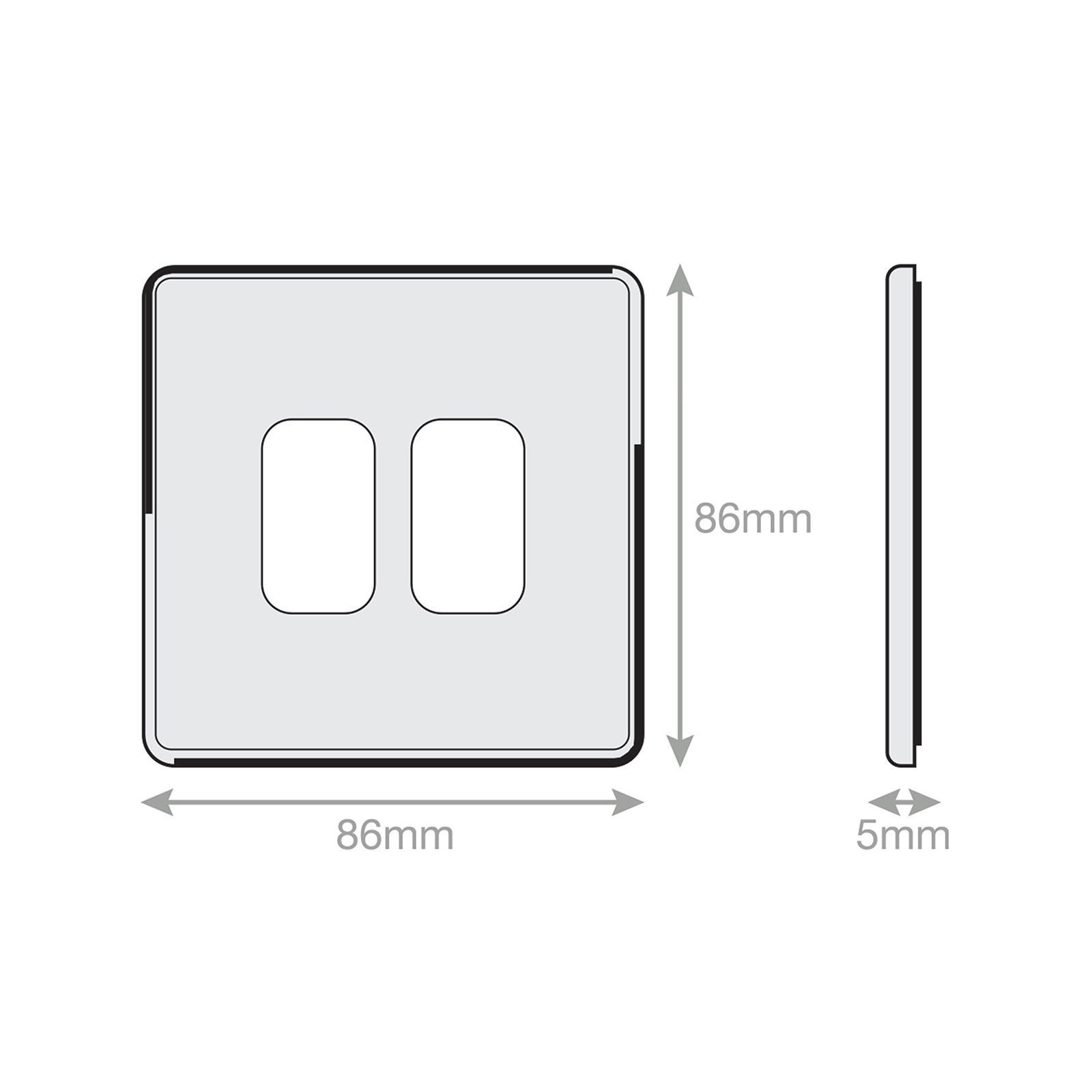 5M-PLUS - GRID360 Modular Plate - 2 Aperture - Range GRID360