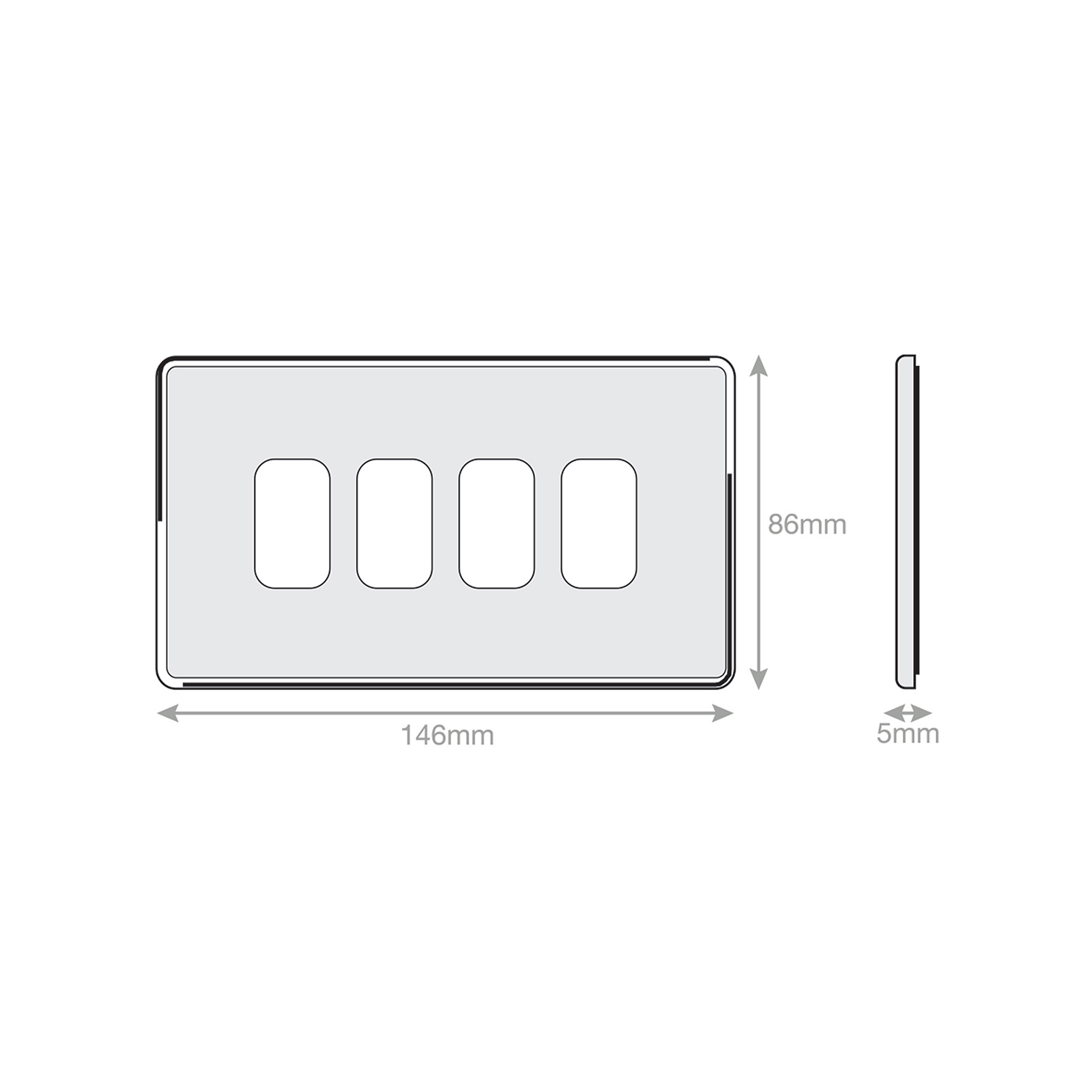 5M-PLUS - GRID360 Modular Plate - 4 Aperture - Range GRID360