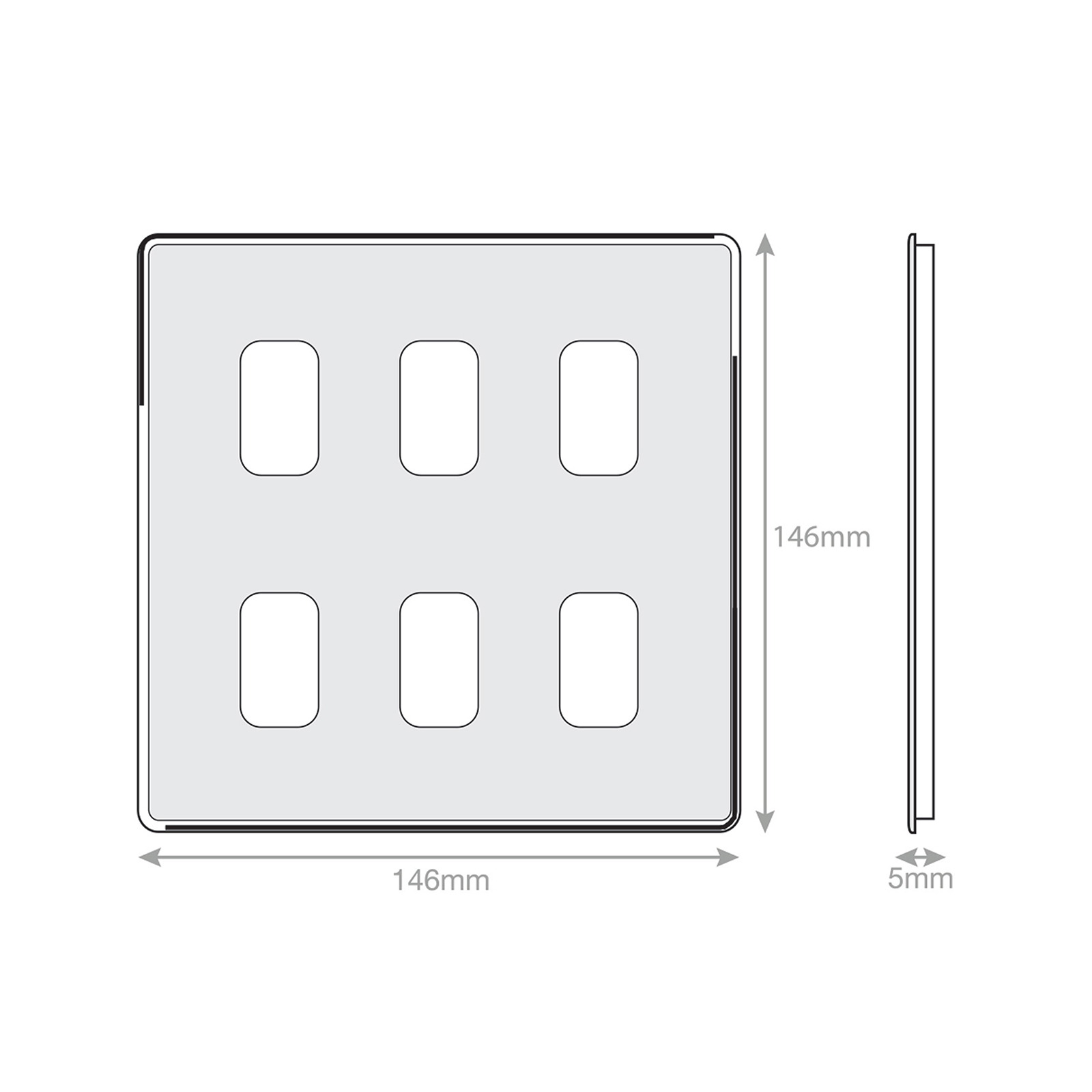 5M-PLUS - GRID360 Modular Plate - 6 Aperture - Range GRID360