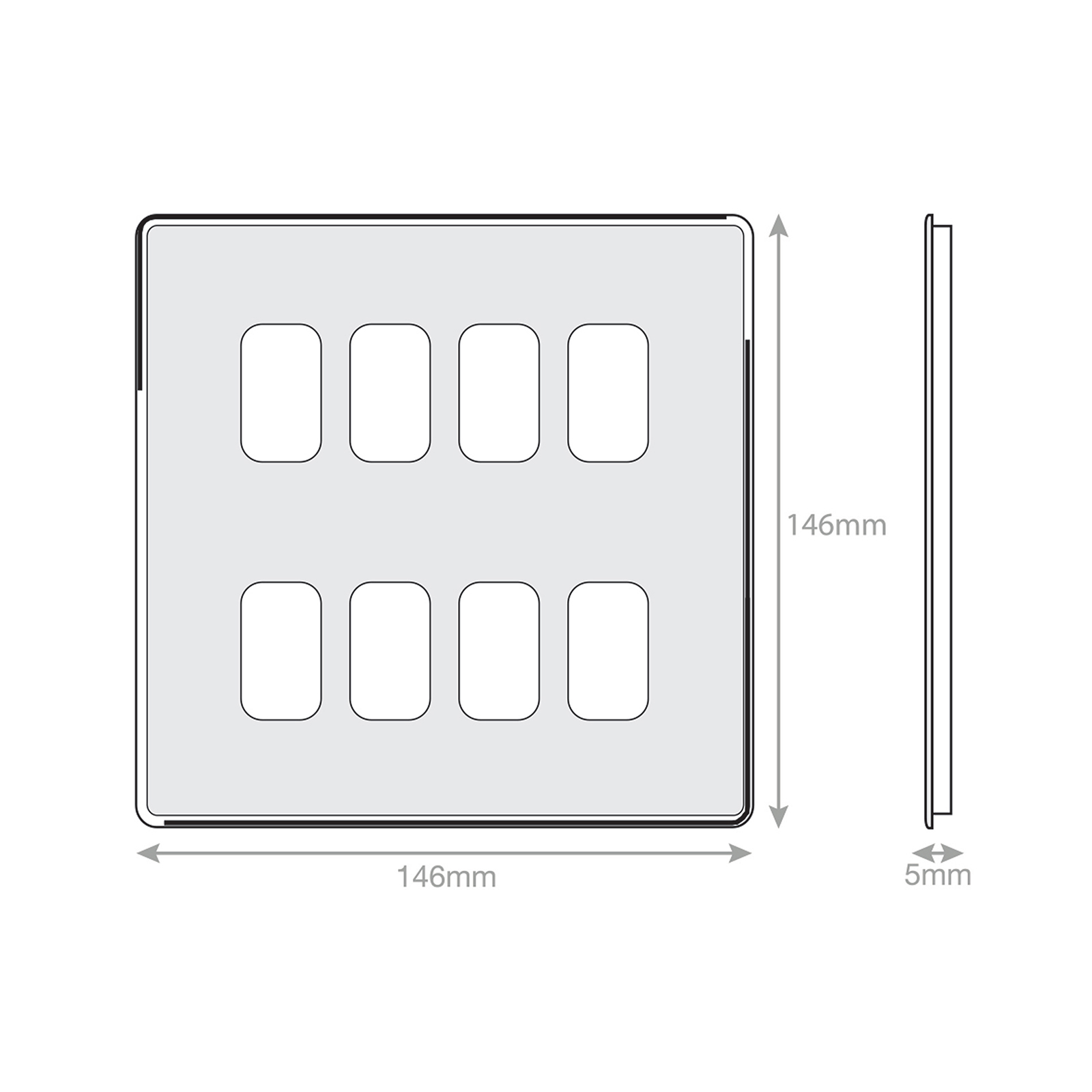 5M-PLUS - GRID360 Modular Plate - 8 Aperture - Range GRID360