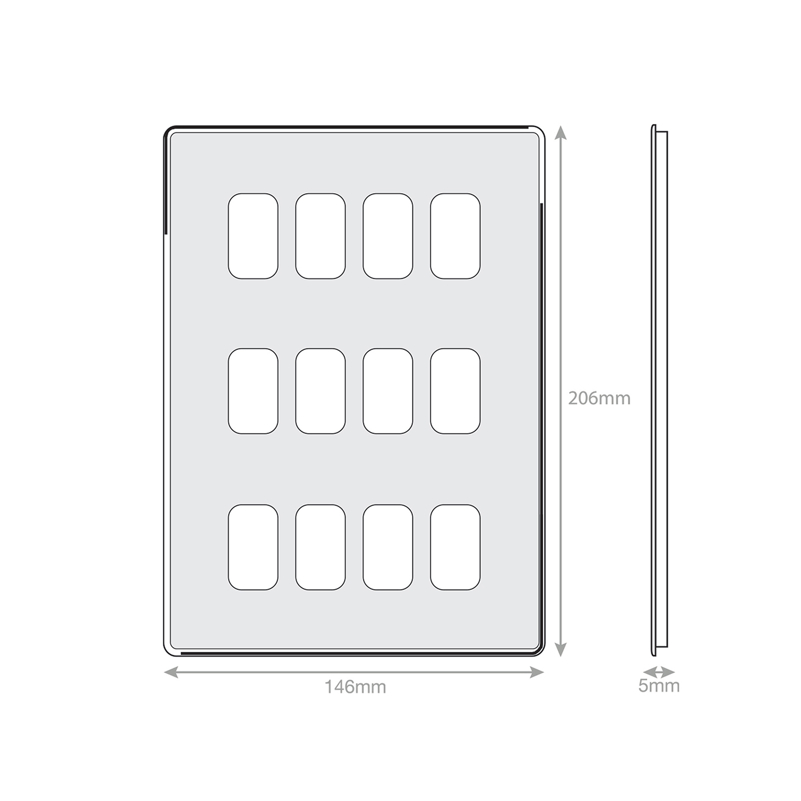 5M-PLUS - GRID360 Modular Plate - 12 Aperture - Range GRID360