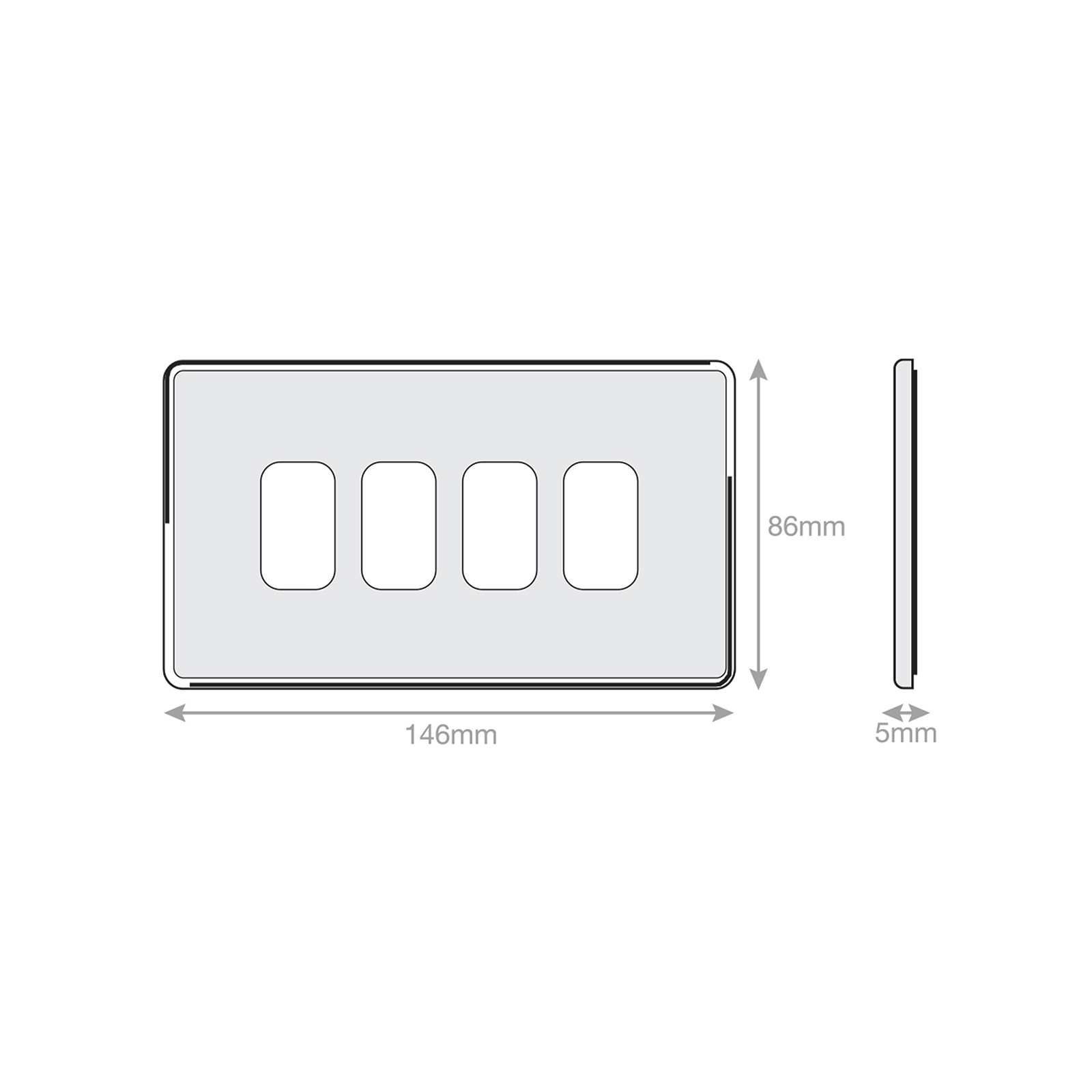 5M-PLUS - GRID360 Modular Plate - 4 Aperture - Range GRID360