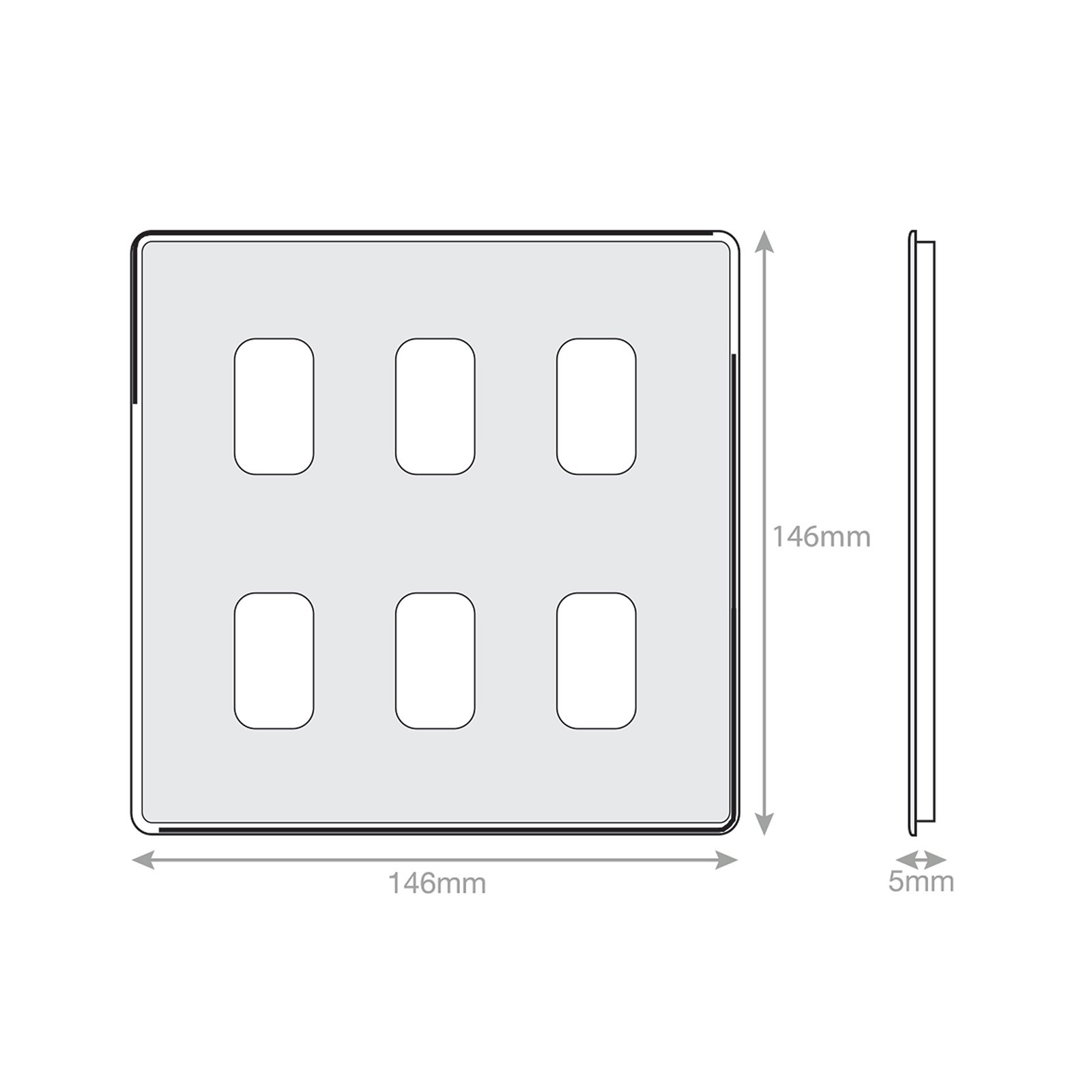 5M-PLUS - GRID360 Modular Plate - 6 Aperture - Range GRID360
