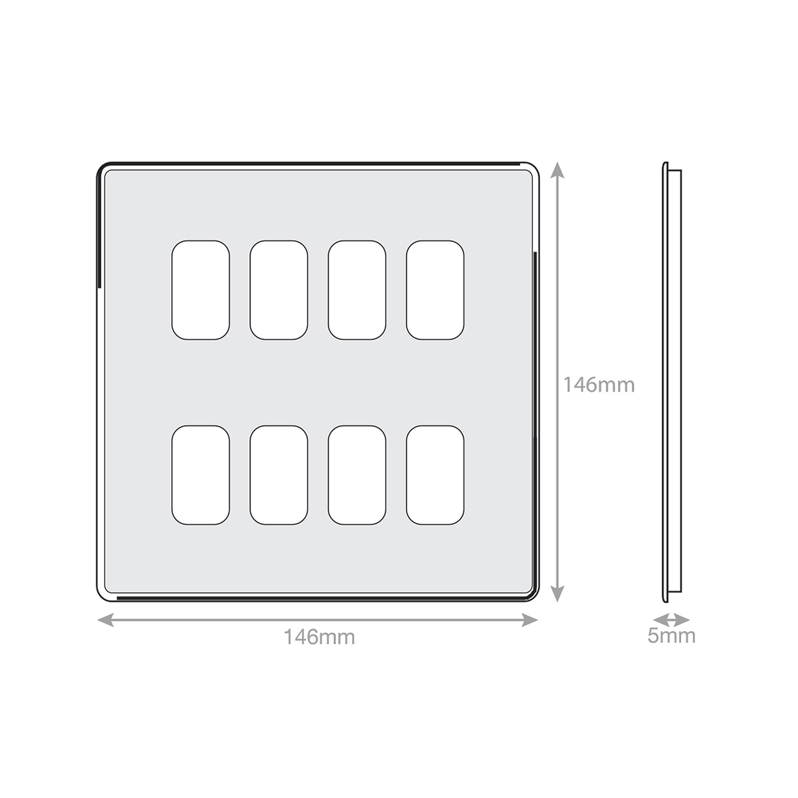 5M-PLUS - GRID360 Modular Plate - 8 Aperture - Range GRID360