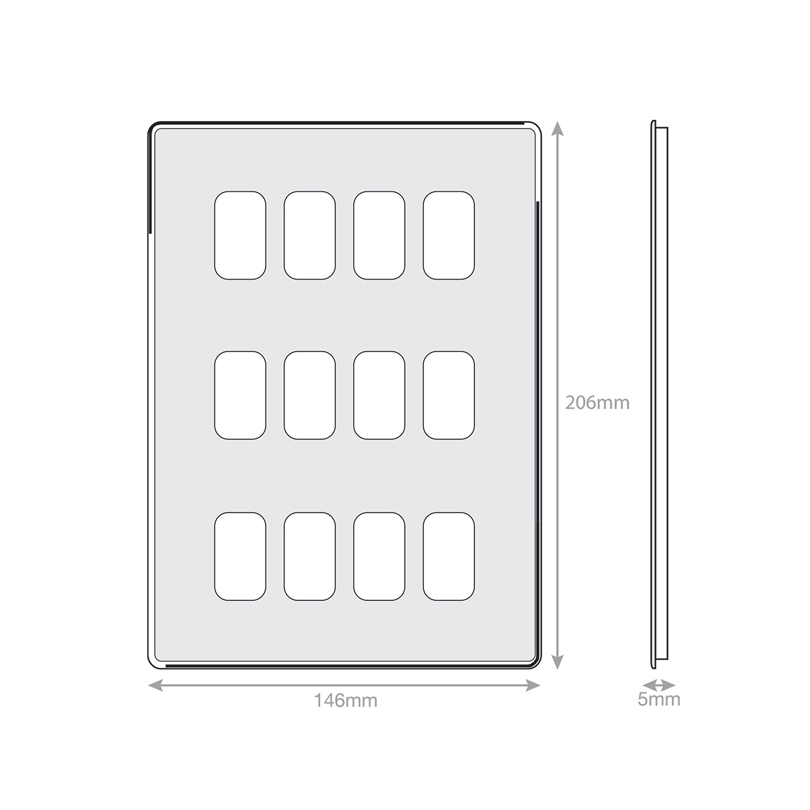 5M-PLUS - GRID360 Modular Plate - 12 Aperture - Range GRID360