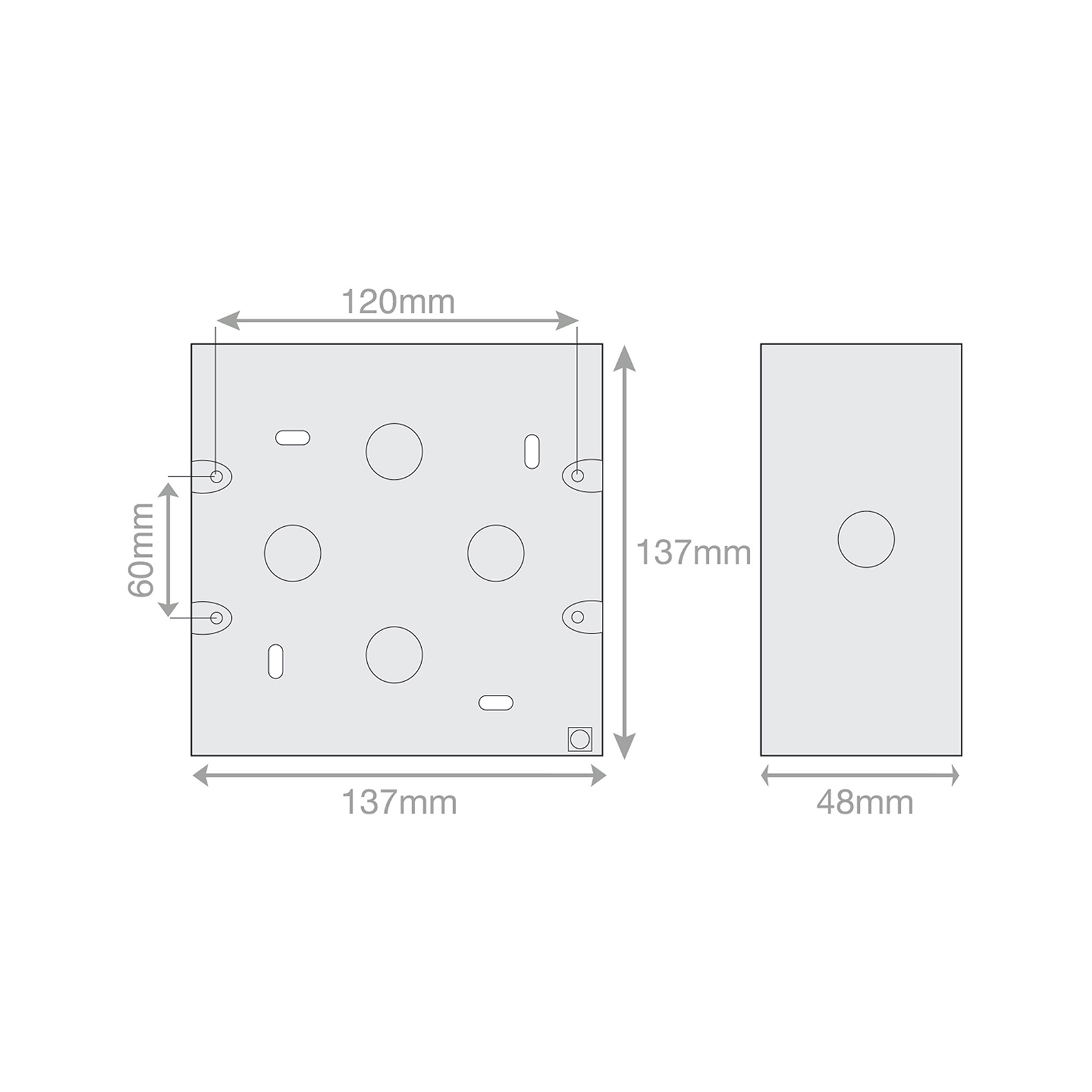 6 or 8 Gang box for 6 or 8 Gang modular plates - Range GRID360