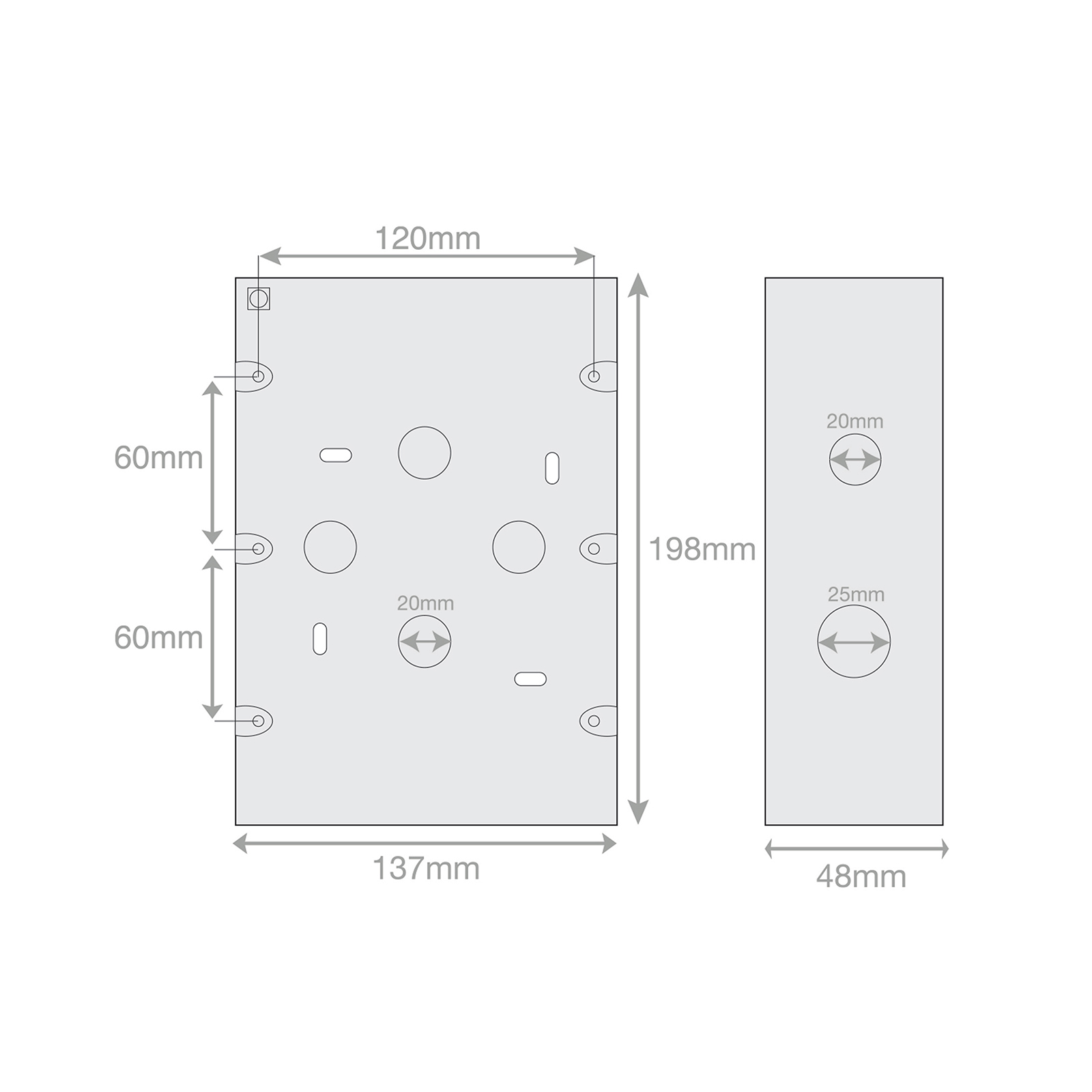 12 Gang box for 12 Gang modular plates - Range GRID360