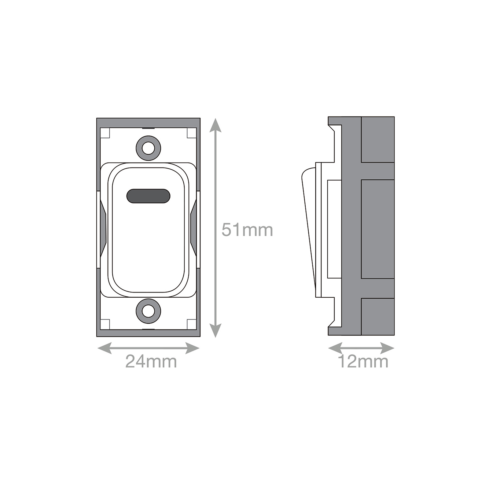 Grid switch module - 20A DP switch with neon engraved 