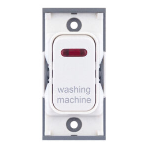 Grid switch module - 20A DP switch with neon engraved "washing machine" - Range GRID360