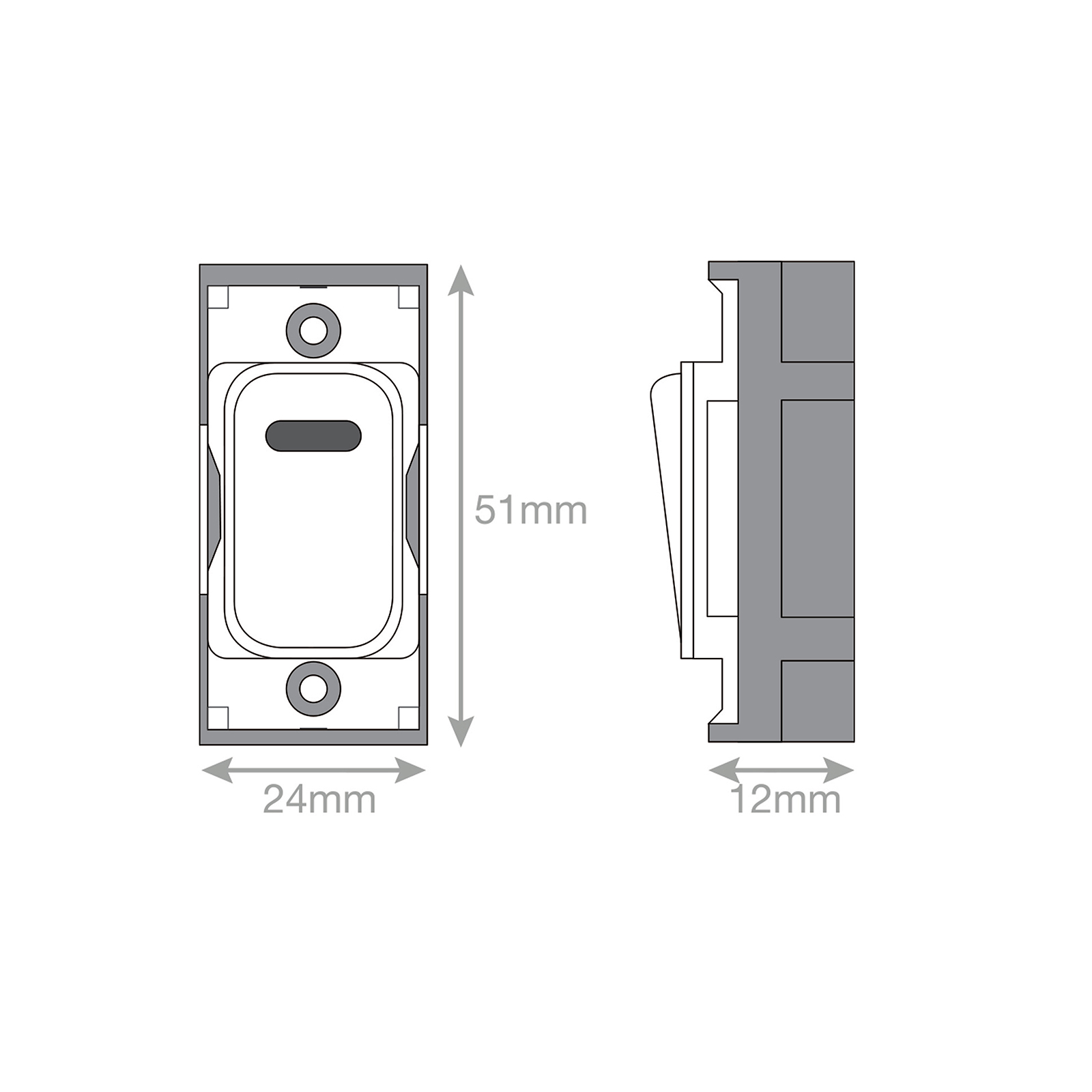 Grid switch module - 20A DP switch with neon engraved "washing machine" - Range GRID360