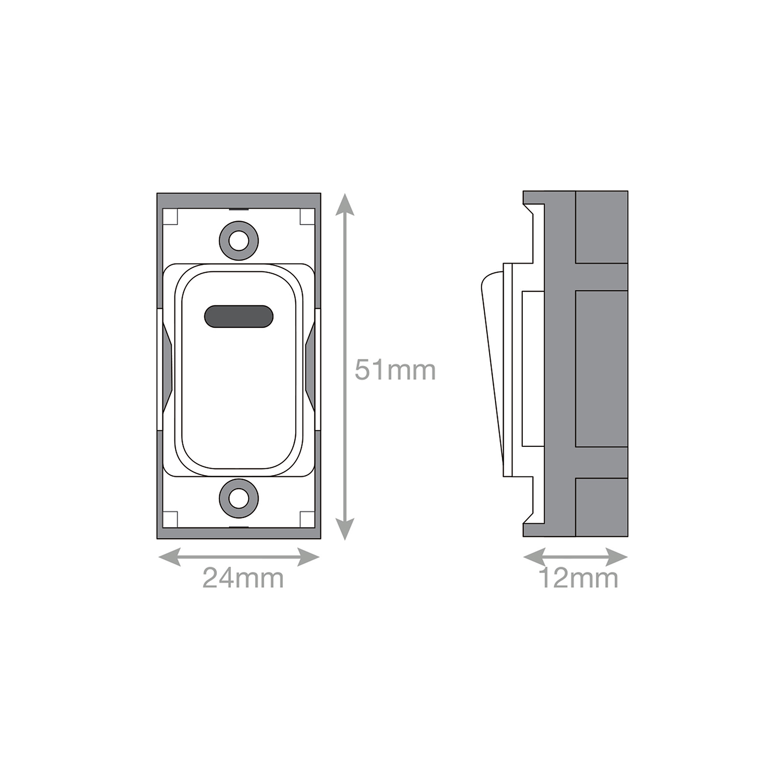 Grid switch module - 20A DP switch with neon engraved "hob" - Range GRID360