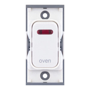 Grid switch module - 20A DP switch with neon engraved "oven" - Range GRID360