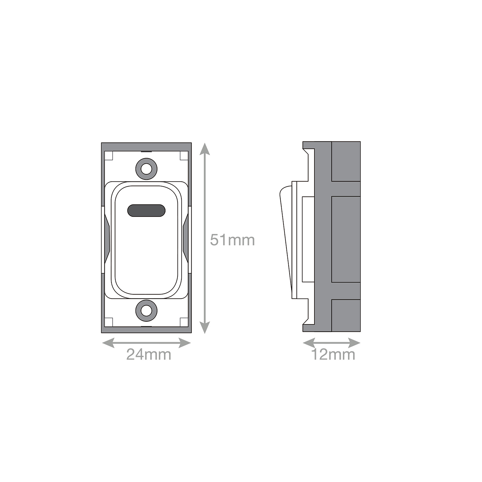 Grid switch module - 20A DP switch with neon engraved "oven" - Range GRID360