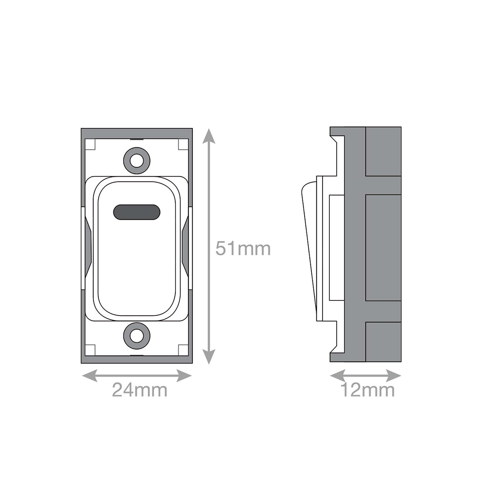 Grid switch module - 20A DP switch with neon engraved "cooker hood" - Range GRID360