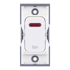 Grid switch module - 20A DP switch with neon engraved "fan" - Range GRID360