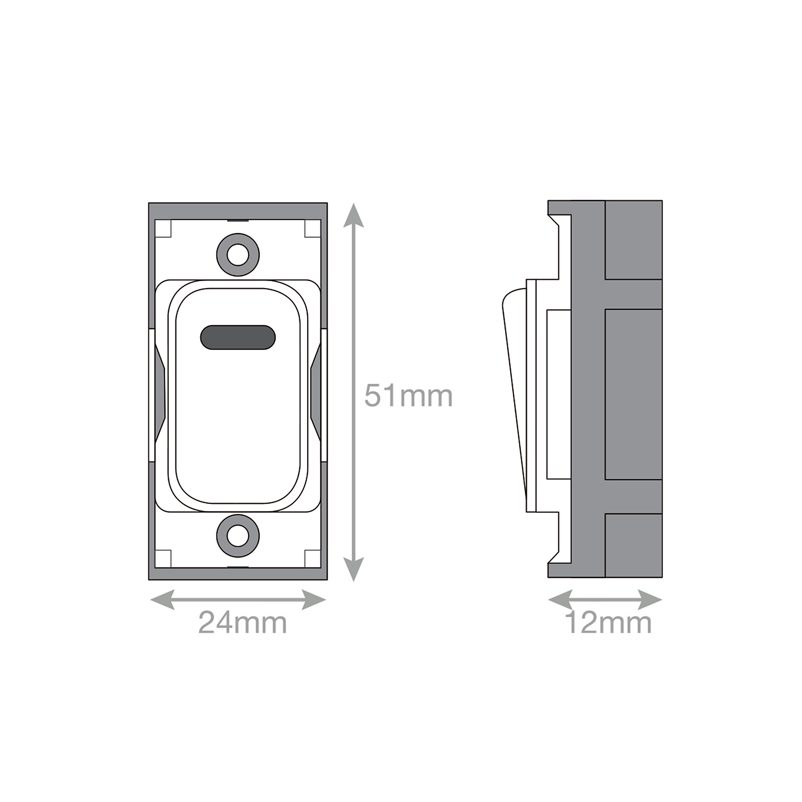 Grid switch module - 20A DP switch with neon engraved "fan" - Range GRID360
