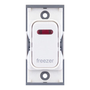 Grid switch module - 20A DP switch with neon engraved "freezer" - Range GRID360