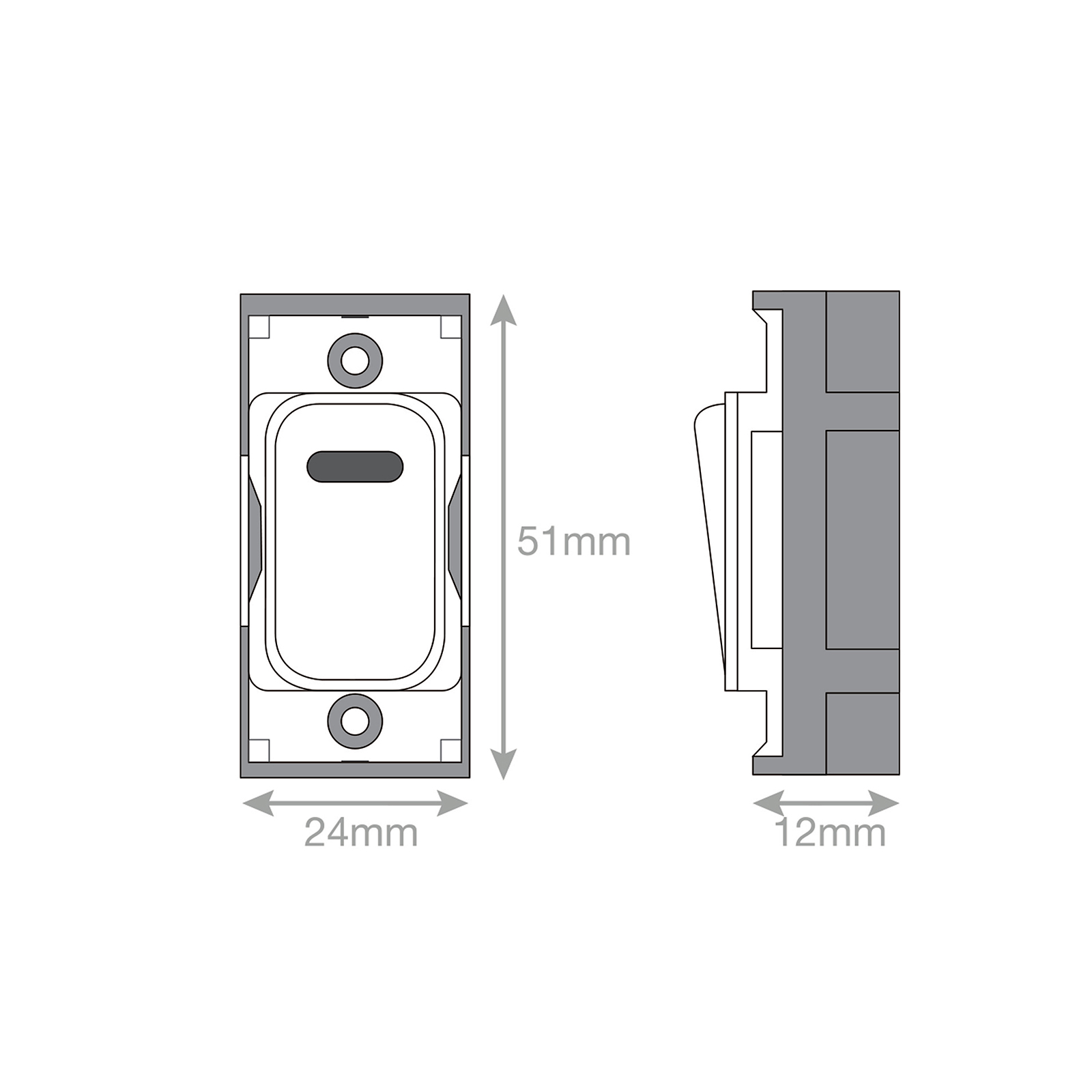 Grid switch module - 20A DP switch with neon engraved "freezer" - Range GRID360