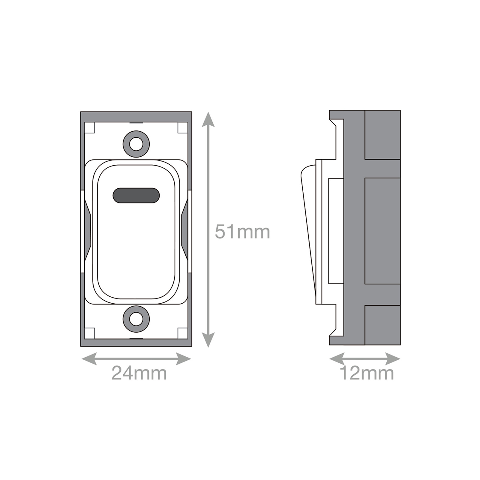 Grid switch module - 20A DP switch with neon engraved "fridge freezer" - Range GRID360
