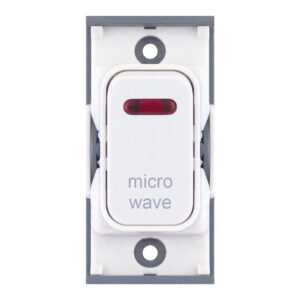 Grid switch module - 20A DP switch with neon engraved "micro wave" - Range GRID360