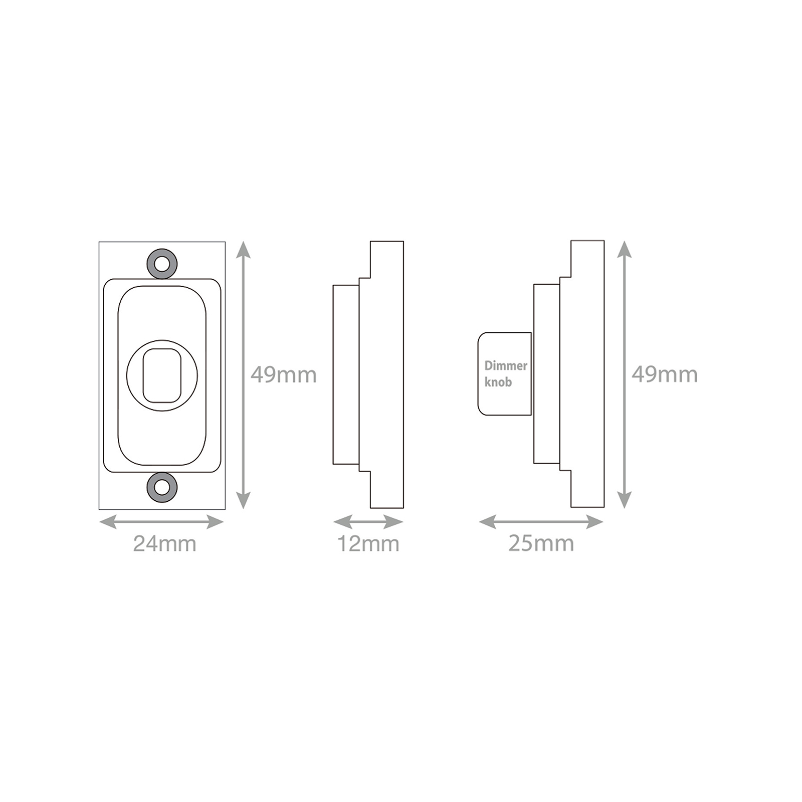 Grid dimmer adaptor plate, polished chrome metal - Range Selectric GRID360 Modular Plates & Modules