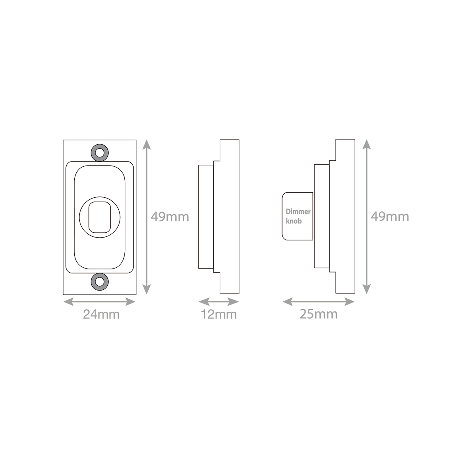 Grid dimmer adaptor plate, antique brass metal - Range Selectric GRID360 Modular Plates & Modules