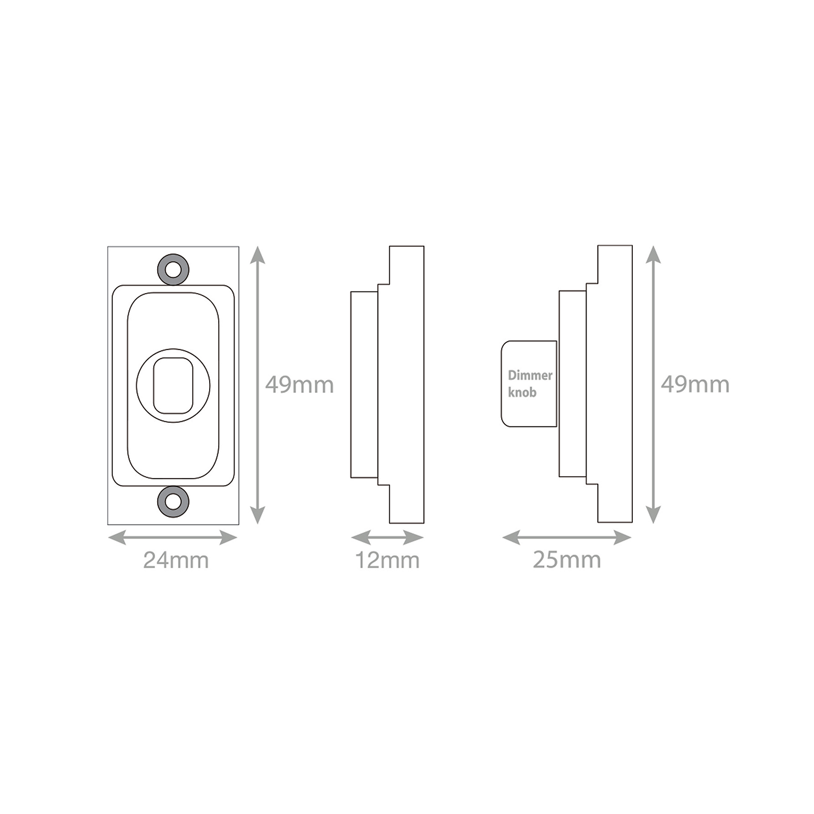 Grid dimmer adaptor plate, satin brass metal - Range Selectric GRID360 Modular Plates & Modules