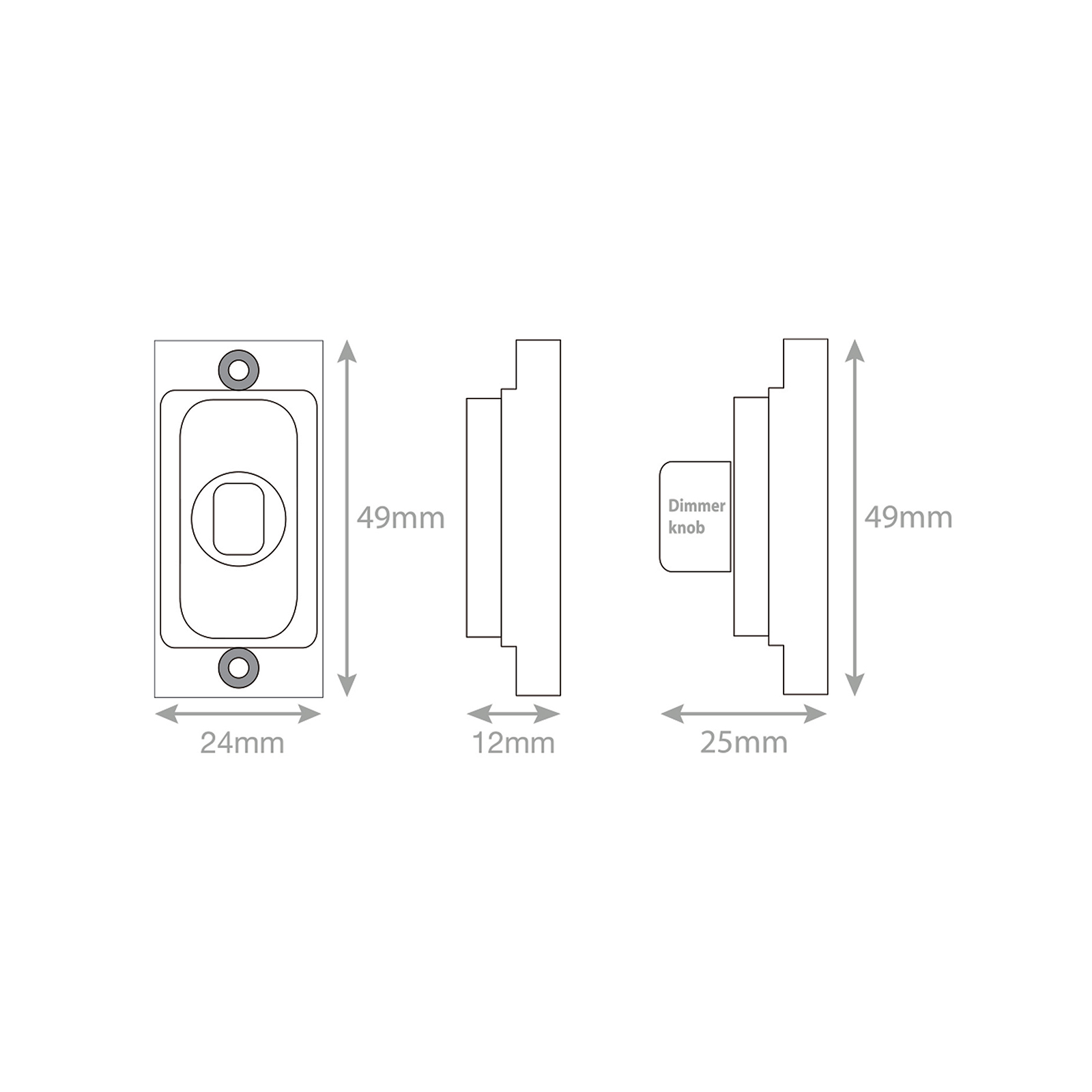 Grid dimmer adaptor plate, matt white metal - Range Selectric GRID360 Modular Plates & Modules
