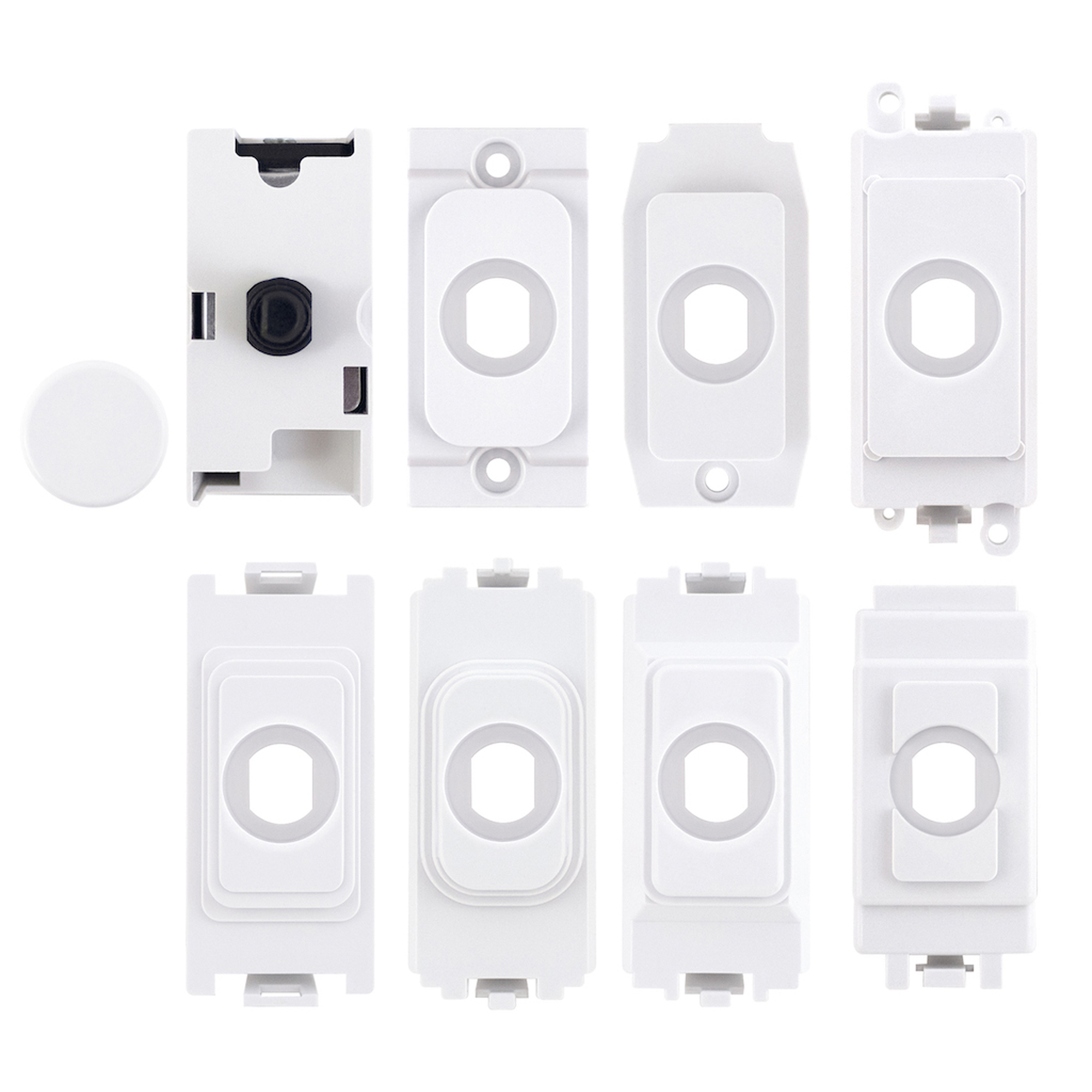 Grid dimmer universal kit with 7 adaptor plates for Selectric, Crabtree, Click, Deta, - Range Selectric GRID360 Modular Plates & Modules