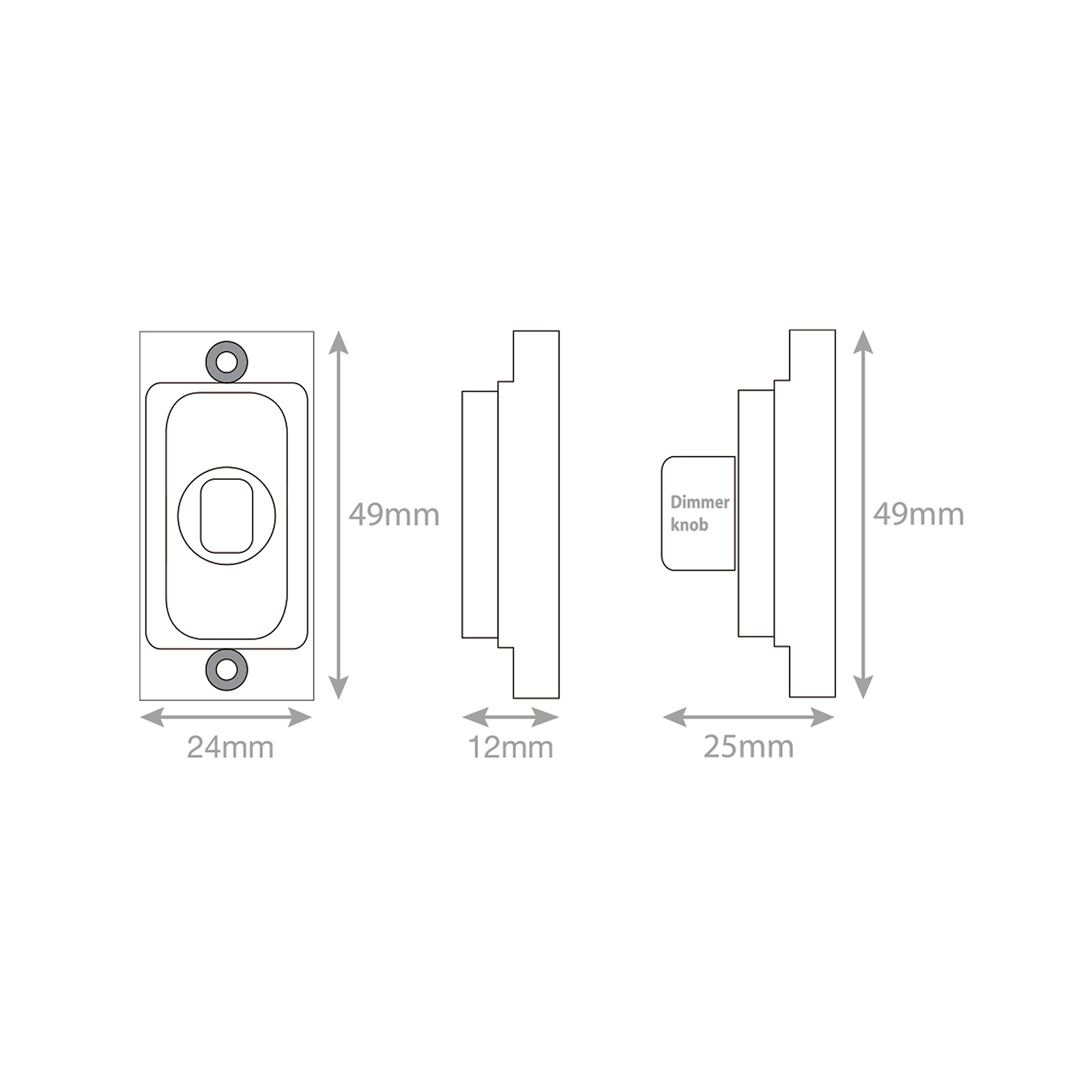 Grid dimmer adaptor plate, white plastic - Range Selectric GRID360 Modular Plates & Modules