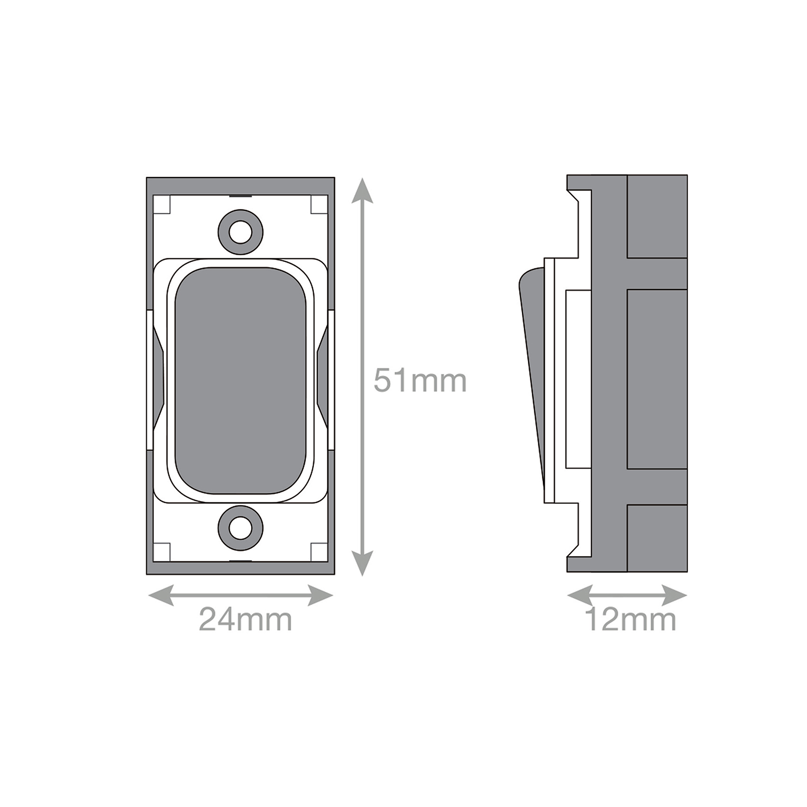 Grid switch module - 20A DP switch engraved 
