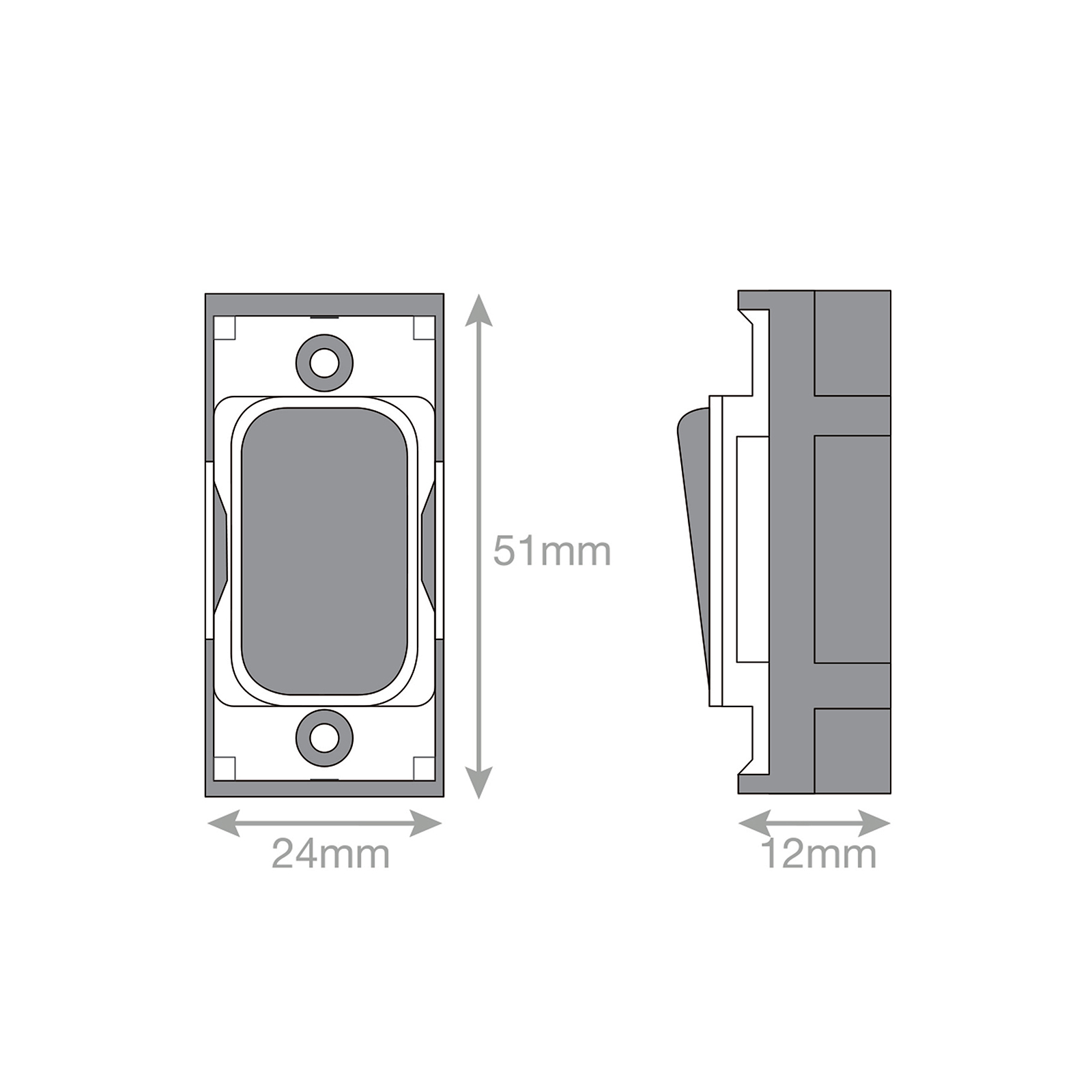Grid switch module - 20A DP switch engraved 