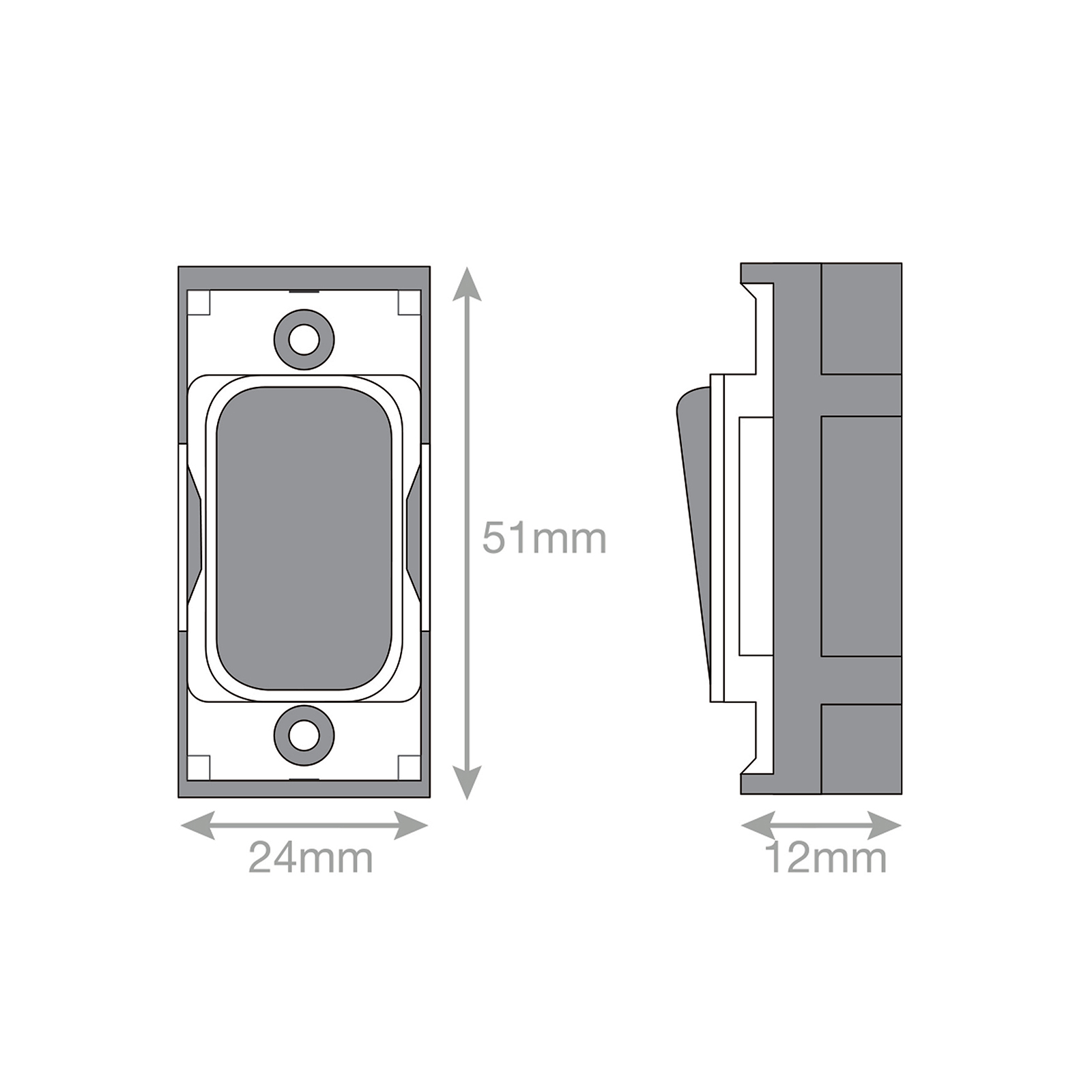 Grid switch module - 20A DP switch engraved "dryer" - Range GRID360