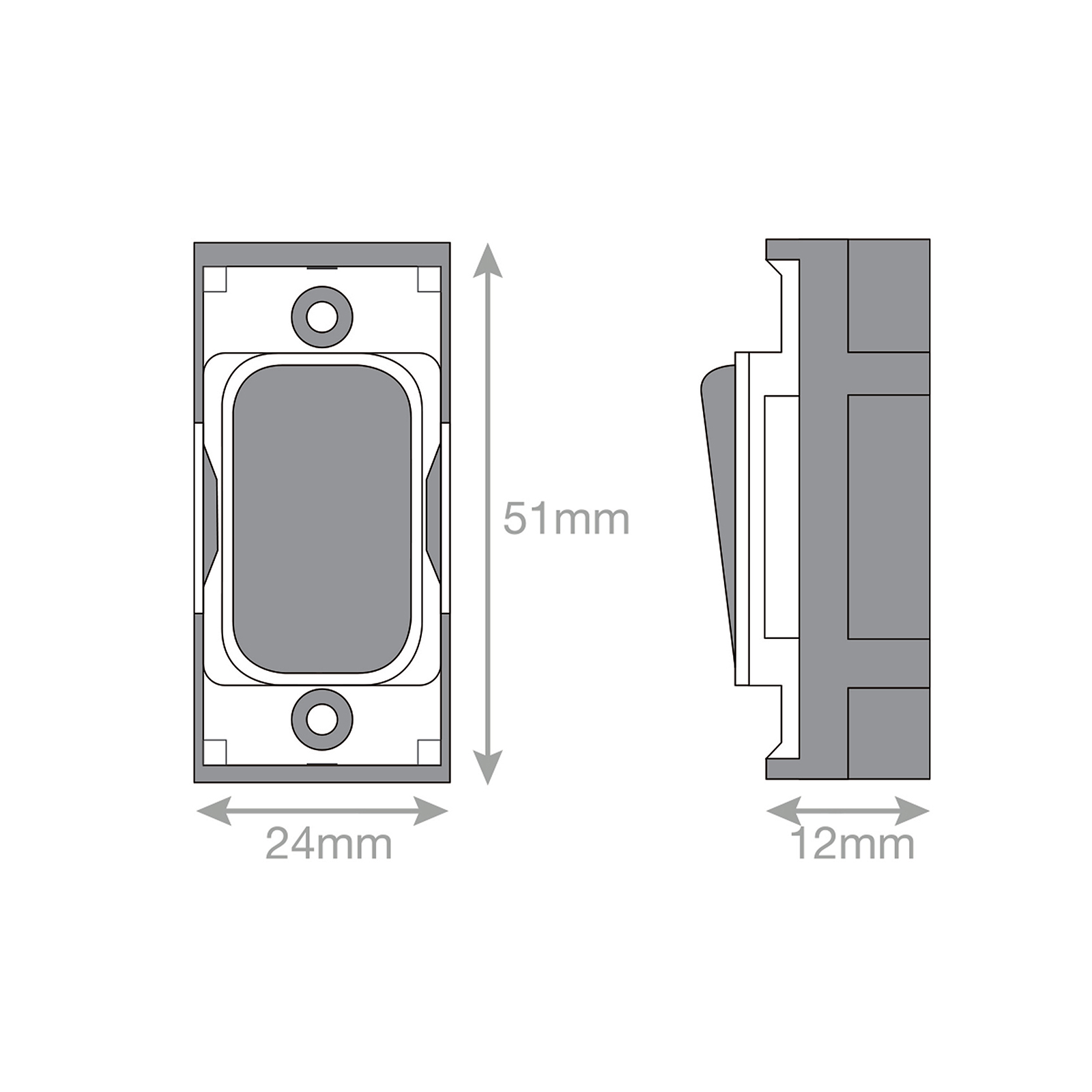 Grid switch module - 20A DP switch engraved 