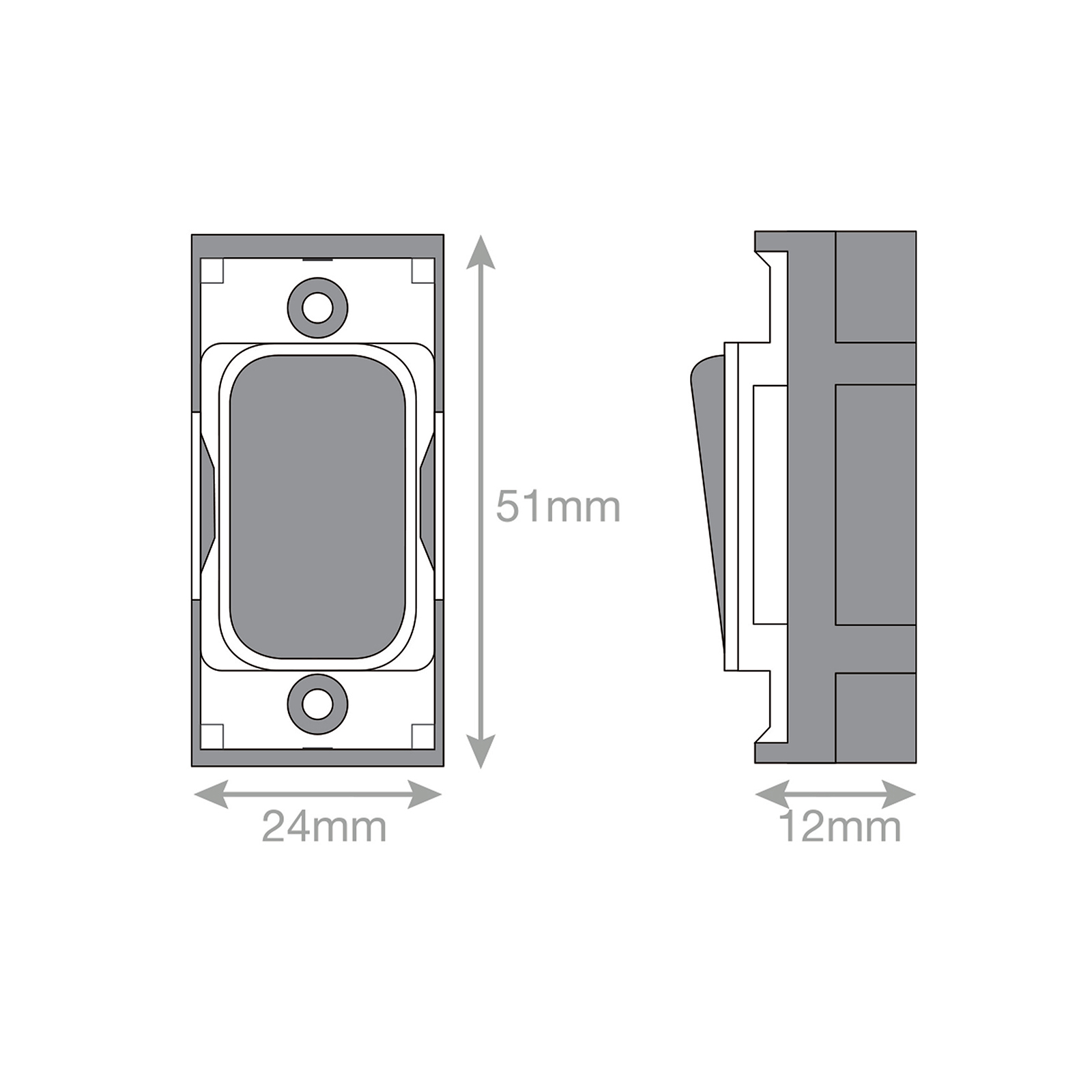 Grid switch module - 20A DP switch engraved 